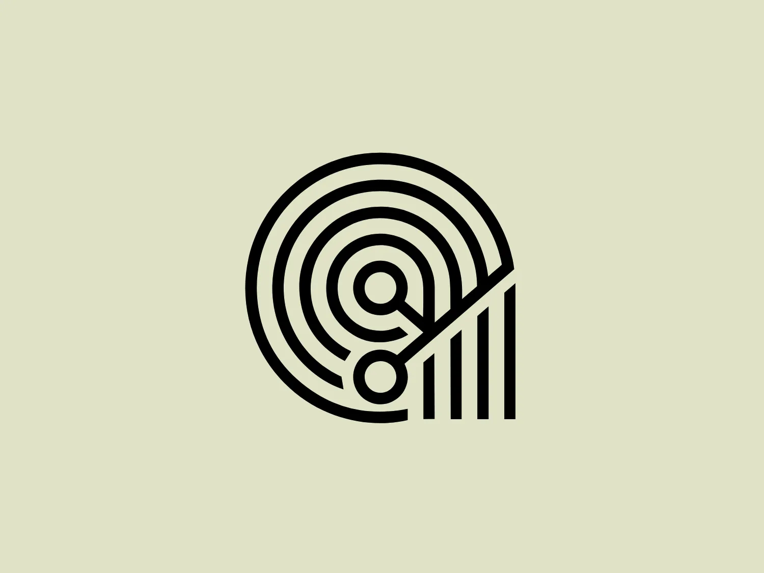 The Artform logo features a stylized, geometric design reminiscent of both a radar display and an abstract snail shell. It includes concentric circles that are broken by a sweeping line transitioning into a series of vertical bars on the bottom right quadrant, creating a dynamic sense of movement and scanning. The design is monochromatic, using a stark black against a white background, with clean, bold lines that give it a modern and digital feel. This simplicity and sophistication suggest it could represent technology, analytics, or security services.