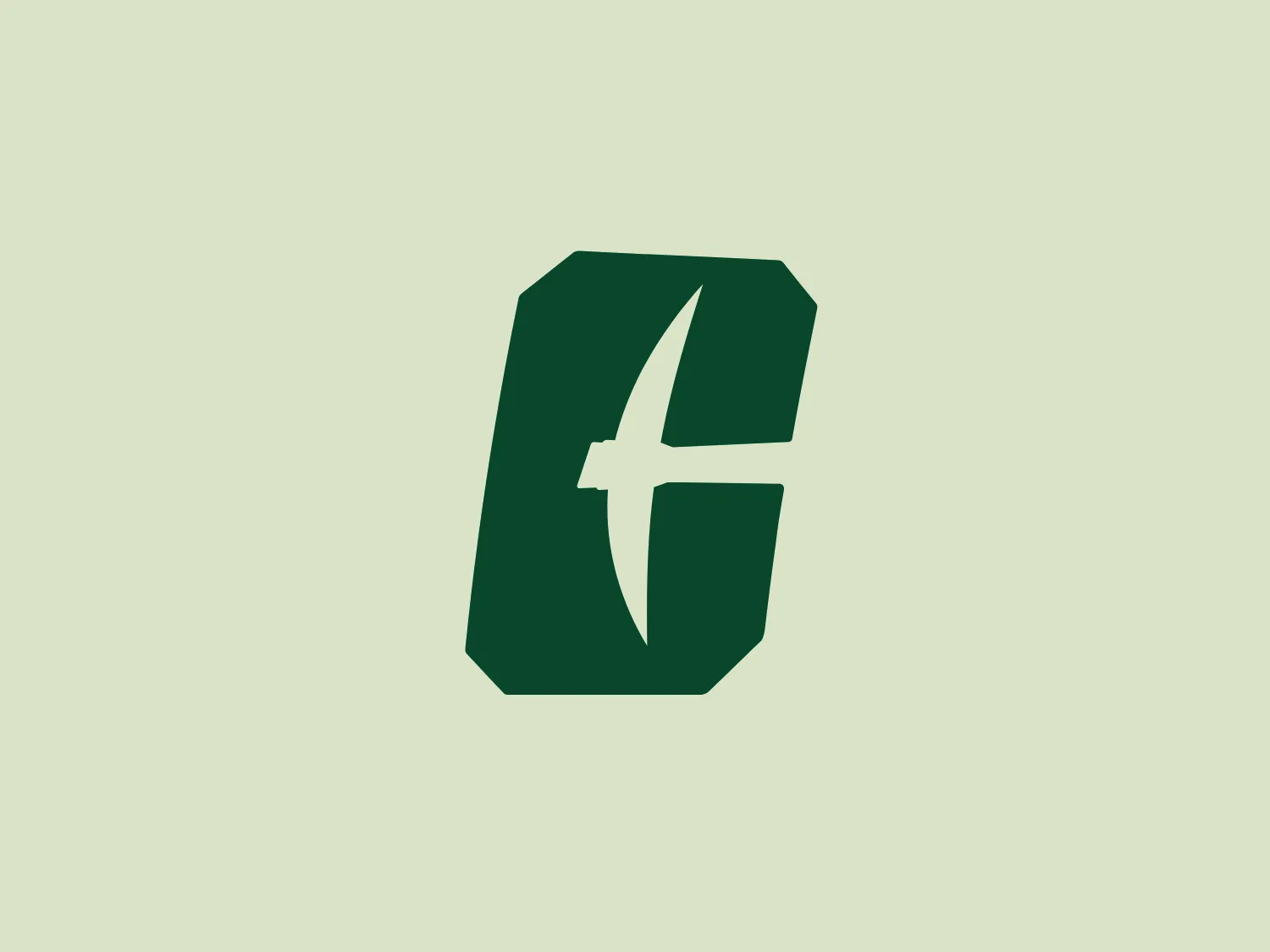 The Charlotte 49ers logo features an abstract combination of shapes forming a stylized letter 'F', composed of dark green hues. The design exudes a modern and dynamic impression with bold, angular segments that signify strength and precision. Despite its angularity, the logo maintains balanced visual weight and communicates a no-nonsense approach. The minimalist aesthetic with clean lines renders it versatile across various applications.