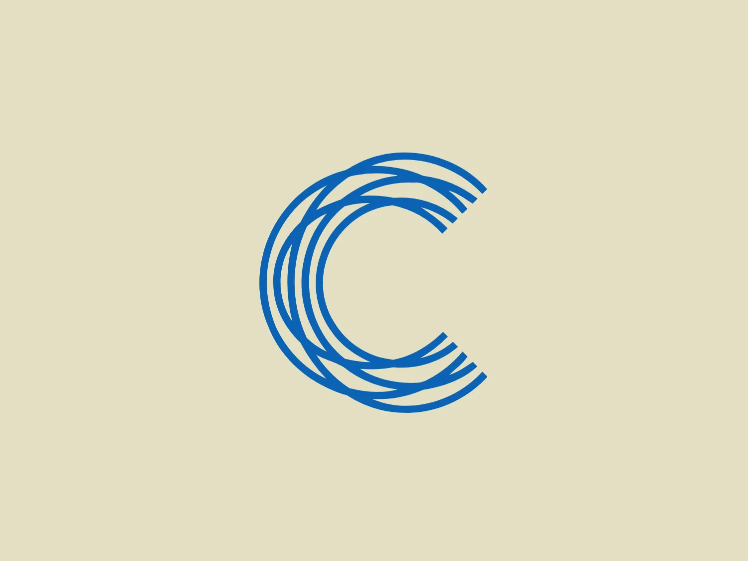 The Calgary Chamber logo features a stylized letter "C" comprised of multiple parallel curved lines creating a dynamic, swirling effect. These lines give the impression of movement and fluidity. The logo is monochromatic, utilizing different shades of blue to provide depth and contrast. The design is modern and clean, with a sense of energy and forward motion. The varying line weights also contribute to the logo's sense of dimensionality.