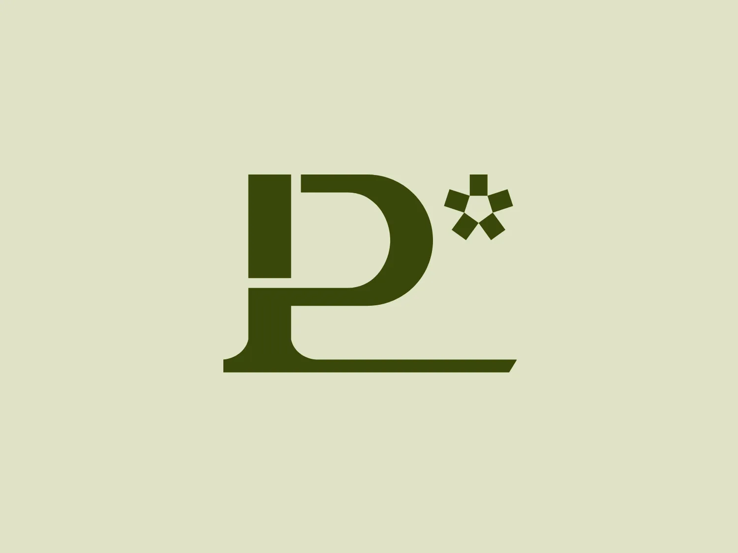 The Parangon Patrimoine business logo features a bold, serif-style letter 'P' with a distinctive, flat line at the base. The 'P' is a deep moss green, conveying growth and professionalism. Adjacent to the 'P' is an abstract mark of four diamond shapes forming a larger cluster, creating a dynamic and innovative touch. The overall design is clean, modern, and suggests a blend of tradition with forward-thinking values.