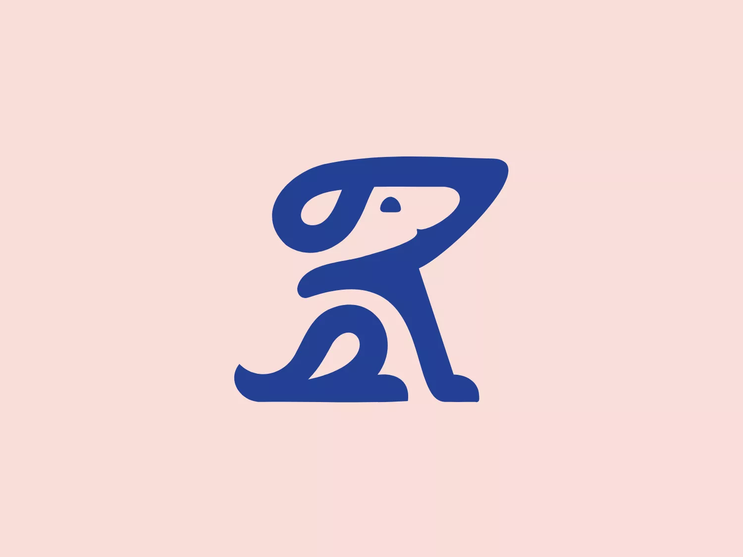 The Raising Rover logo is a sleek, stylized representation of what appears to be an abstract character or symbol. It features flowing curves that interconnect, creating a dynamic and fluid sense of movement. The image is composed in a bold, flat blue color that stands out sharply. The design is modern and minimalist, without any superfluous detail, communicating a sense of elegance and simplicity. The aesthetic suggests it could be used for a variety of purposes, from tech companies to lifestyle brands. Given the color of the logo, a lighter background that contrasts without overwhelming would be suitable.