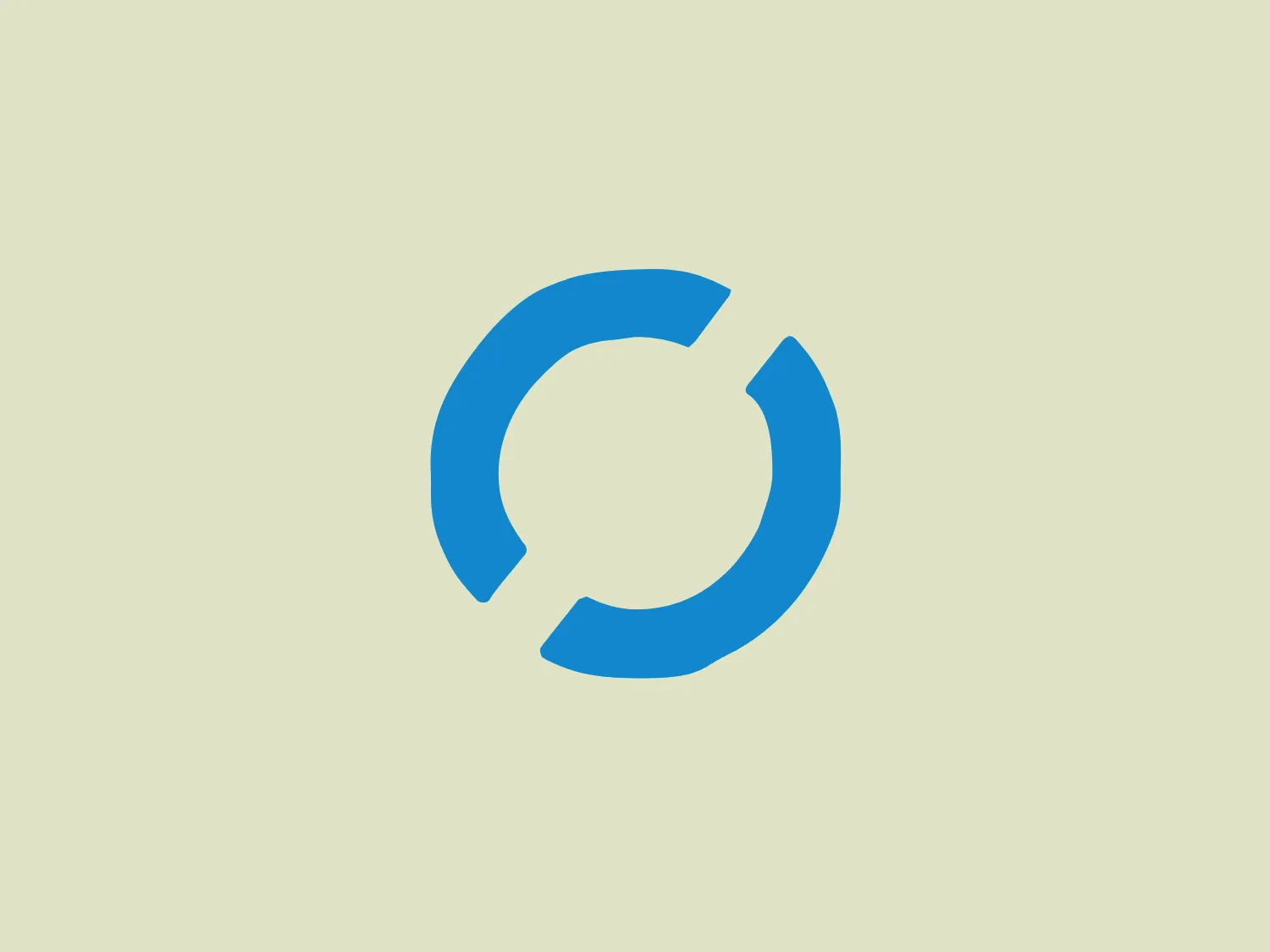 The logo in the image consists of a stylized circle broken into two swirling, comma-like shapes that are mirrored and interconnected. Each shape resembles a thick brush stroke with a tapering tail, creating a sense of movement and dynamism. The Global Zero logo utilizes a bright, saturated shade of blue, which contributes to the energetic and modern feel. The design is simple, abstract, and easily scalable, which makes it effective for various branding applications. The negative space between the two shapes forms what could be seen as a forward-facing arrow, suggesting progress and forward motion.