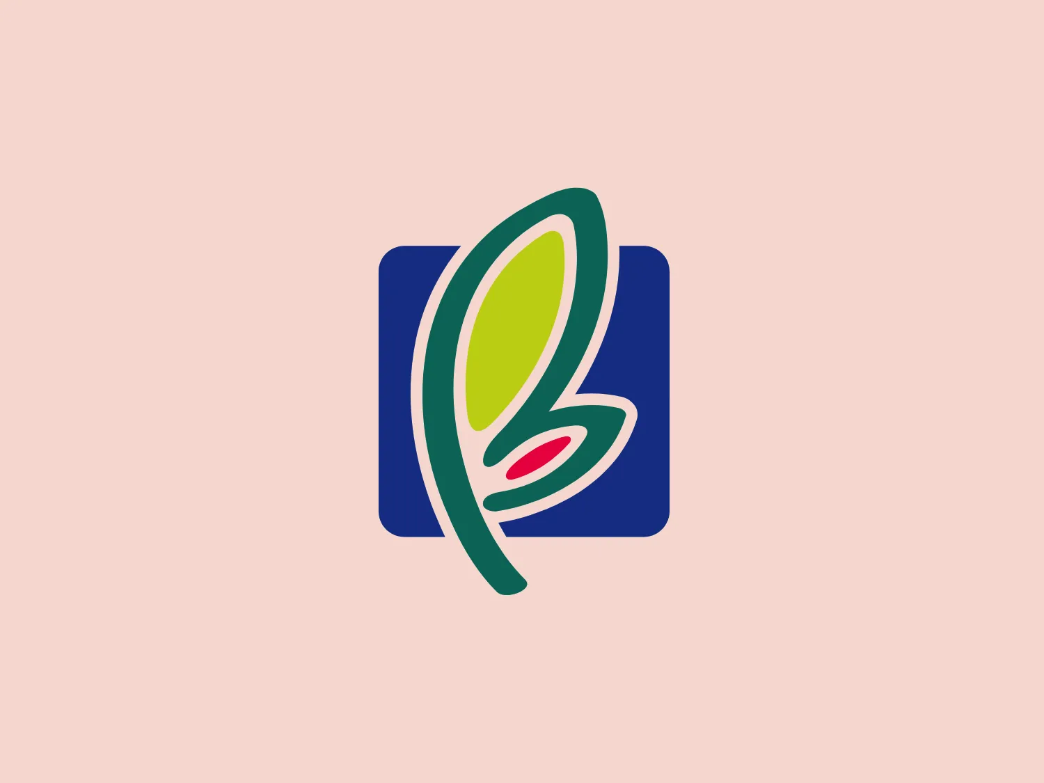 The Boston Medical Care logo features an abstract, stylized design of a butterfly in motion with its wings mid-flutter. The butterfly is composed of bold, organic shapes with sharp curves and points, conveying a sense of dynamic movement. The primary colors used are a vivid green for the larger wing, a bright yellow for the smaller upper wing accent, and a contrasting deep blue for the background square. A tiny element of pink is visible within the lower wing, adding a playful pop of color. The outer contour of the butterfly aligns neatly with the edges of the blue square, creating a cohesive and balanced design. The overall aesthetic is modern and energetic, suitable for a brand looking to convey transformation, nature, or creativity.