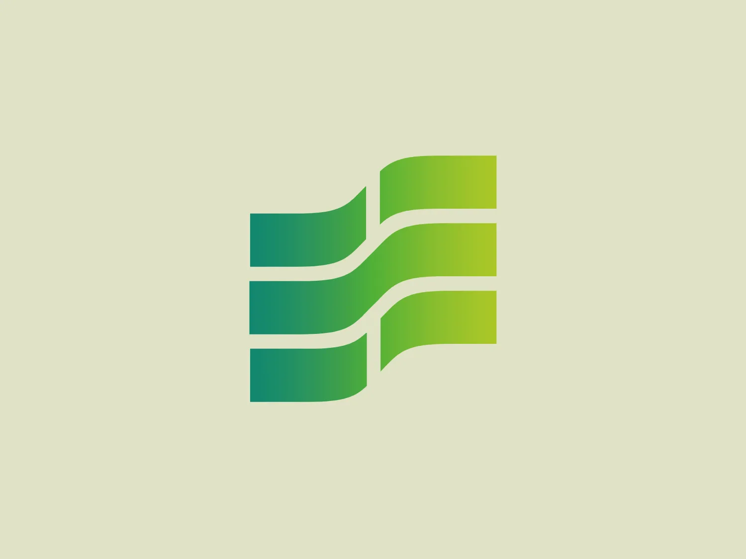 The Bank of Hope logo is a stylized, abstract design featuring three curved, parallel shapes that give a sense of motion or waves. It utilizes a gradient color scheme, transitioning from a darker teal at the top to a vibrant green at the bottom, for a fresh and dynamic look. The smooth, rounded shapes create a sense of fluidity and modernity, while the absence of sharp edges suggests flexibility and innovation. The overall aesthetic is clean and minimalist, making the logo versatile and easily recognizable.