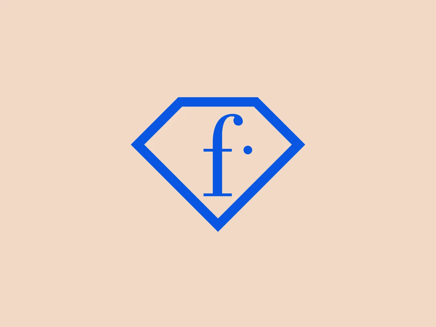 The Fashion TV logo showcases a stylized, lowercase 'f' centered inside a dynamic geometric shape, resembling a rotated diamond or square. The 'f' is uniquely designed with a small circle above the crossbar, adding distinctiveness. The aesthetic is modern with a bold, sans-serif typeface and sharp edges, all in a professional mid-tone blue color, conveying trustworthiness.