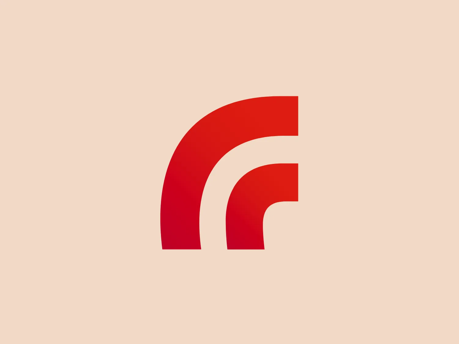 The logo for France Universités features a stylized letter "F" with two arcing elements. The top arc is larger and bold, while the lower arc is slightly shorter and aligns with the bottom edge of the top arc, creating a sense of balance and cohesion. The design incorporates a gradient of red to orange, transitioning from a deep, rich red to a vibrant orange, evoking warmth, energy, and forward motion. The modern and clean aesthetic is enhanced by the thickness of the arcs and the negative space between them, adding to the logo's distinctiveness and readability.