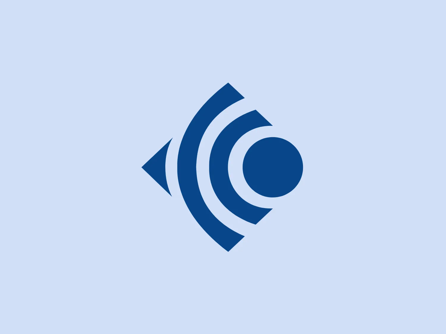 The Cameco logo consists of a series of concentric shapes creating a dynamic and modern effect. At the core is a solid blue circle, surrounded by three arcing bands that progressively increase in size and taper off as they extend to the right, giving a sense of movement or broadcasting. On the left side, a pointed shape, reminiscent of a play button or directional arrow, mirrors the curvature of the arcs and points towards the circle, creating balance. The logo uses a deep, monochromatic blue color palette, with the varying shades adding depth and a three-dimensional quality. It conveys technology, connectivity, or possibly a media-related theme.