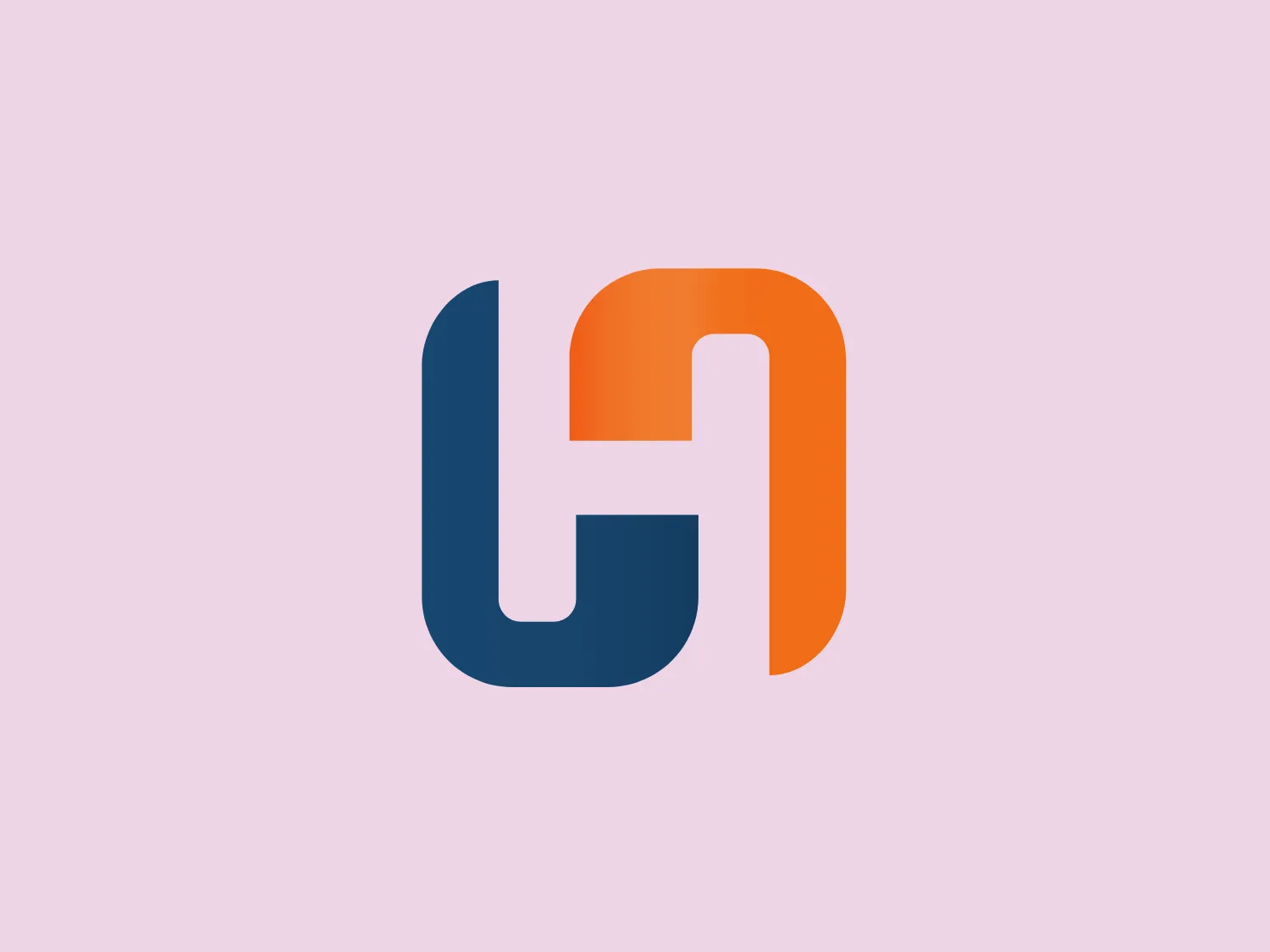 The Hosteltur logo features a modern and abstract design, representing a stylized letter "h" with a loop on the right side. It has two distinct colors: a deep blue on the left (#2653A5) and a vibrant orange on the right (#F06543). The interface between the two colors is a smooth gradient, blending the hues elegantly from one to the other. The shapes are bold and geometric with rounded corners, giving it a friendly and accessible feel, while the overall aesthetic is clean and contemporary. This logo looks dynamic and forward-thinking with a professional edge. The hexcode for the logo is #EFE3CF.