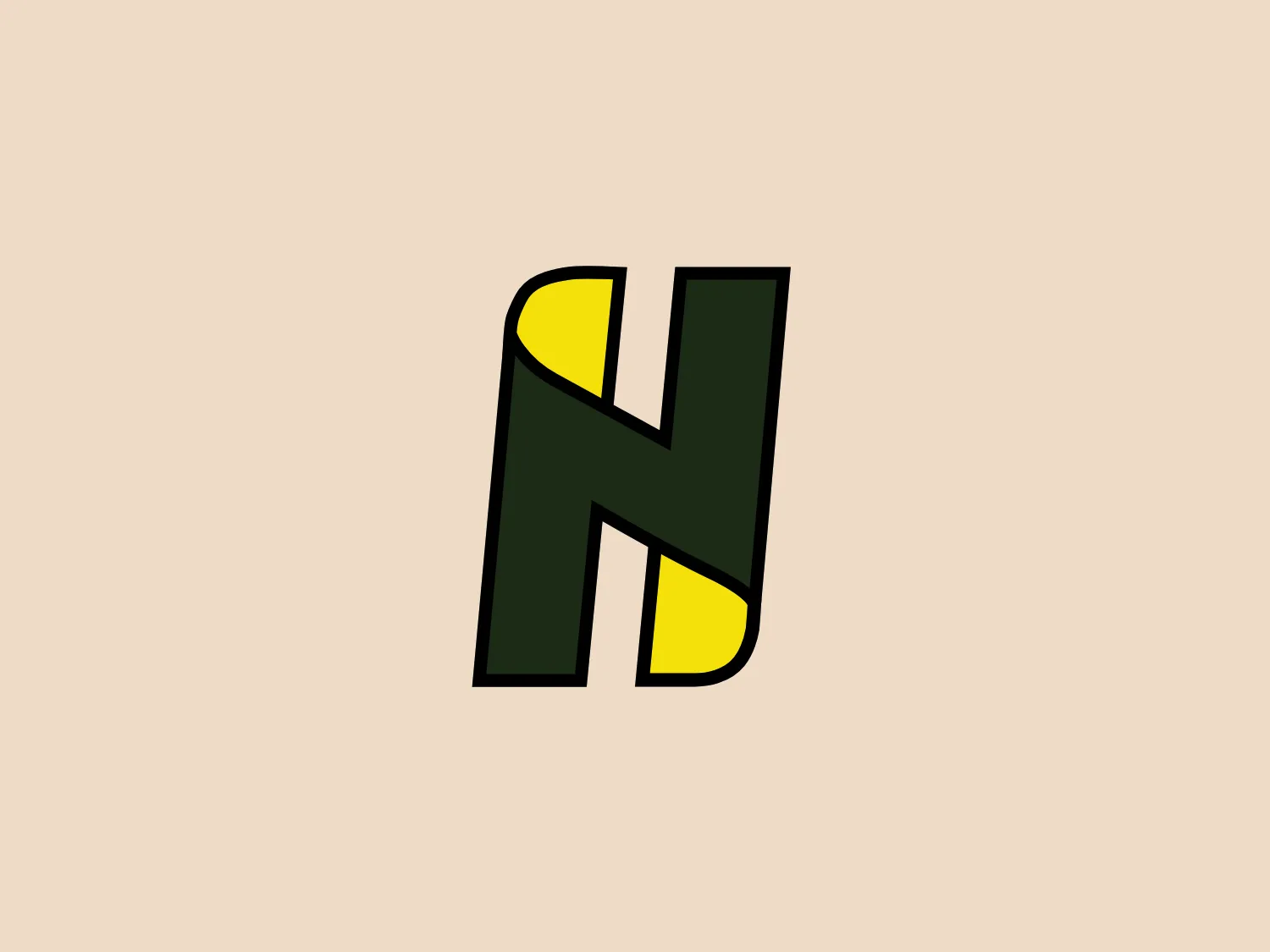 The Hudson National logo presents a stylized letter "N" depicted in bold, with a unique geometric design. It combines dark green and vivid yellow shapes, creating a contrast that gives the appearance of depth and dimensionality. The green part of the "N" has two vertical elements and a diagonal stroke connecting them, while the yellow fills in the negative space, enhancing the visual impact. The overall aesthetic is modern and minimalistic with a slightly playful twist due to the unconventional use of color blocking. This logo seems appropriate for a brand looking to convey innovation and energy.
