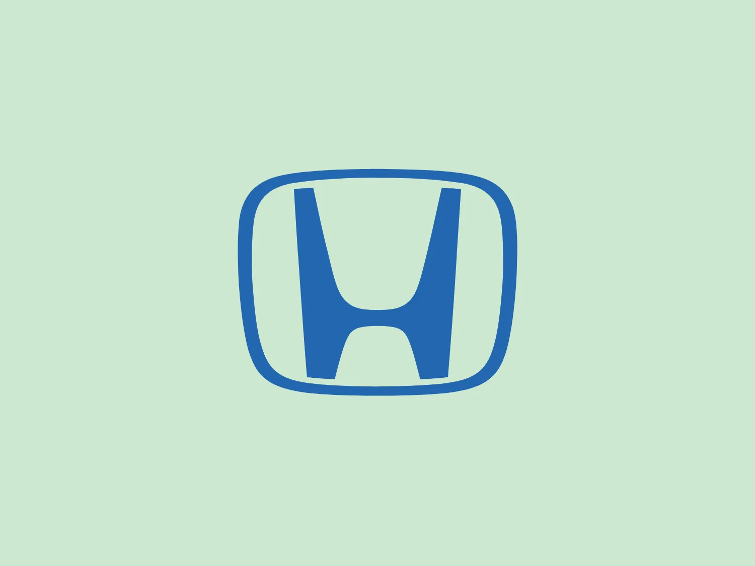 The Honda logo features a bold, uppercase letter "H" centered within a rounded rectangle. The "H" has a distinct geometric design, with thick, straight lines and a slightly narrower crossbar that creates an open, airy feel. Both the "H" and the border of the rectangle are in a vibrant shade of blue, which gives the logo a professional and trustworthy feel. The overall design aesthetic is modern, clean, and simple, making it highly readable and versatile for various applications.
