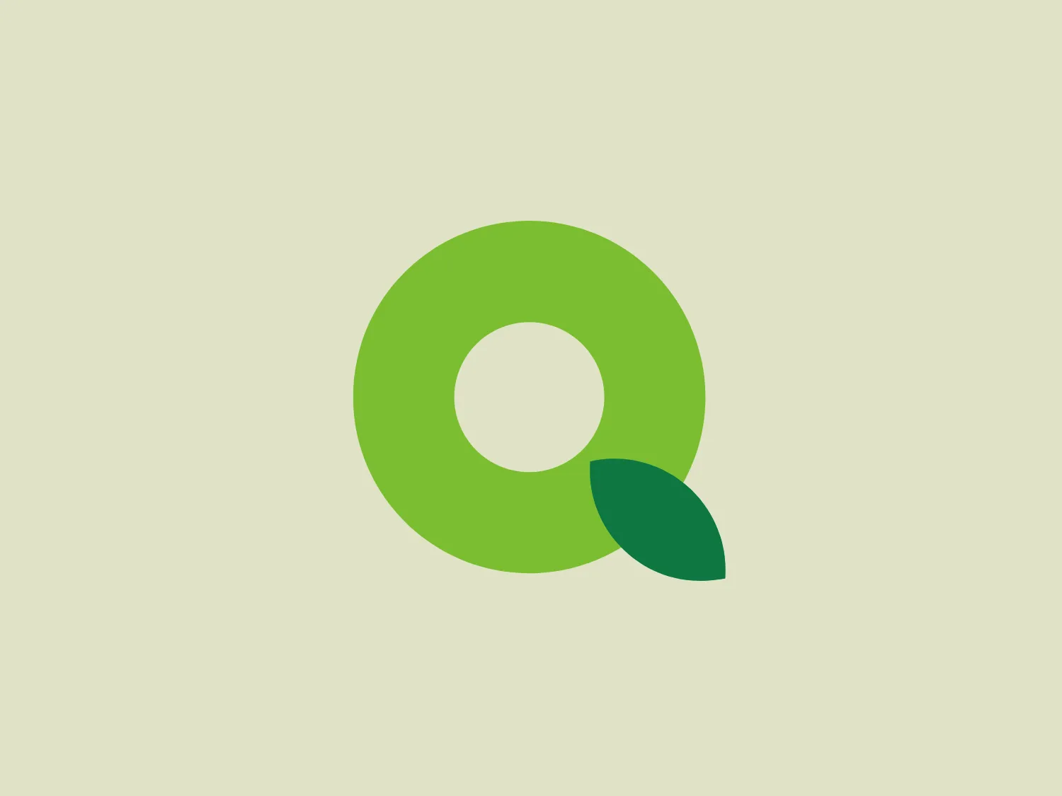 The QuickChek logo features a minimalistic design with a vibrant green circle and a small, dark green leaf-like shape on the right bottom, signifying an eco-friendly theme. The circle is a bright lime green with a hex color similar to #8DC73F, while the leaf has a forest green hue approximating #276749. The logo's simplicity yields a modern and clean appearance, reflecting freshness and sustainability. The contrast between the two green shades creates a visually appealing effect emphasizing environmental themes. Hexcode: #F1DEEE.