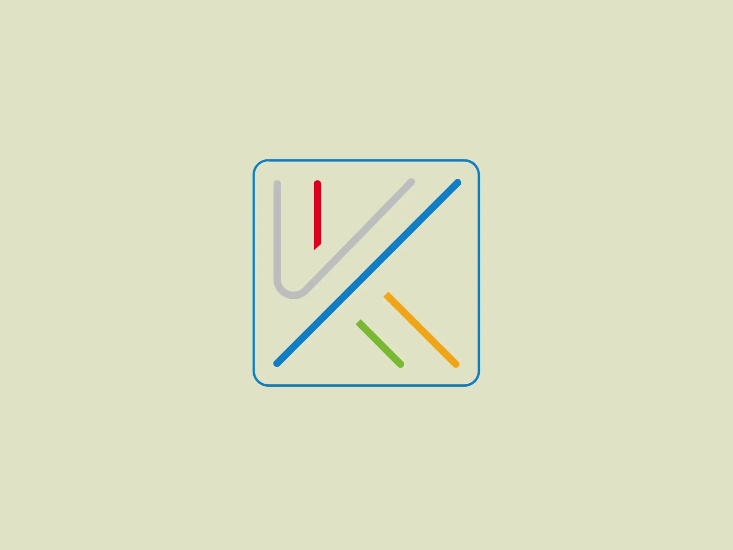 The logo for Khadas is a simplistic and geometric design enclosed within a square with rounded corners. It features a stylized depiction of the letter "N" created by three parallel lines: the first is red, the second is green, and the third is blue. The lines are of different lengths and are diagonally oriented, giving the impression of a dynamic and modern style often associated with tech or design companies. The background of the logo is white, which provides a crisp contrast to the primary colored lines. The clean lines and bold use of primary colors add to the logo's eye-catching and contemporary appearance.
