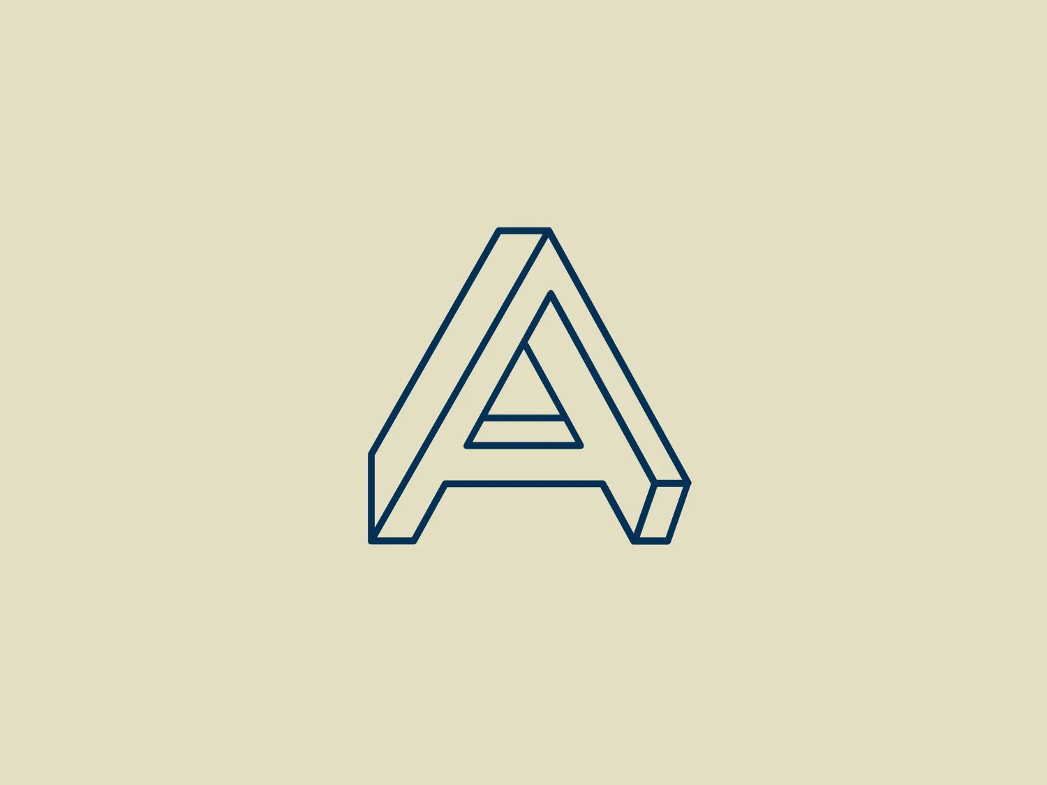 The Afterlogic logo features a sleek and stylized letter "A" created from two overlapping shapes that form a three-dimensional illusion in the negative space. The primary shape is a solid triangle, while the overlaid outline takes the form of a stylized "A" with pointed vertices, using the negative space to form the crossbar. The logo is monochromatic, with calming blue lines, evoking a modern, minimalistic, and geometric aesthetic.