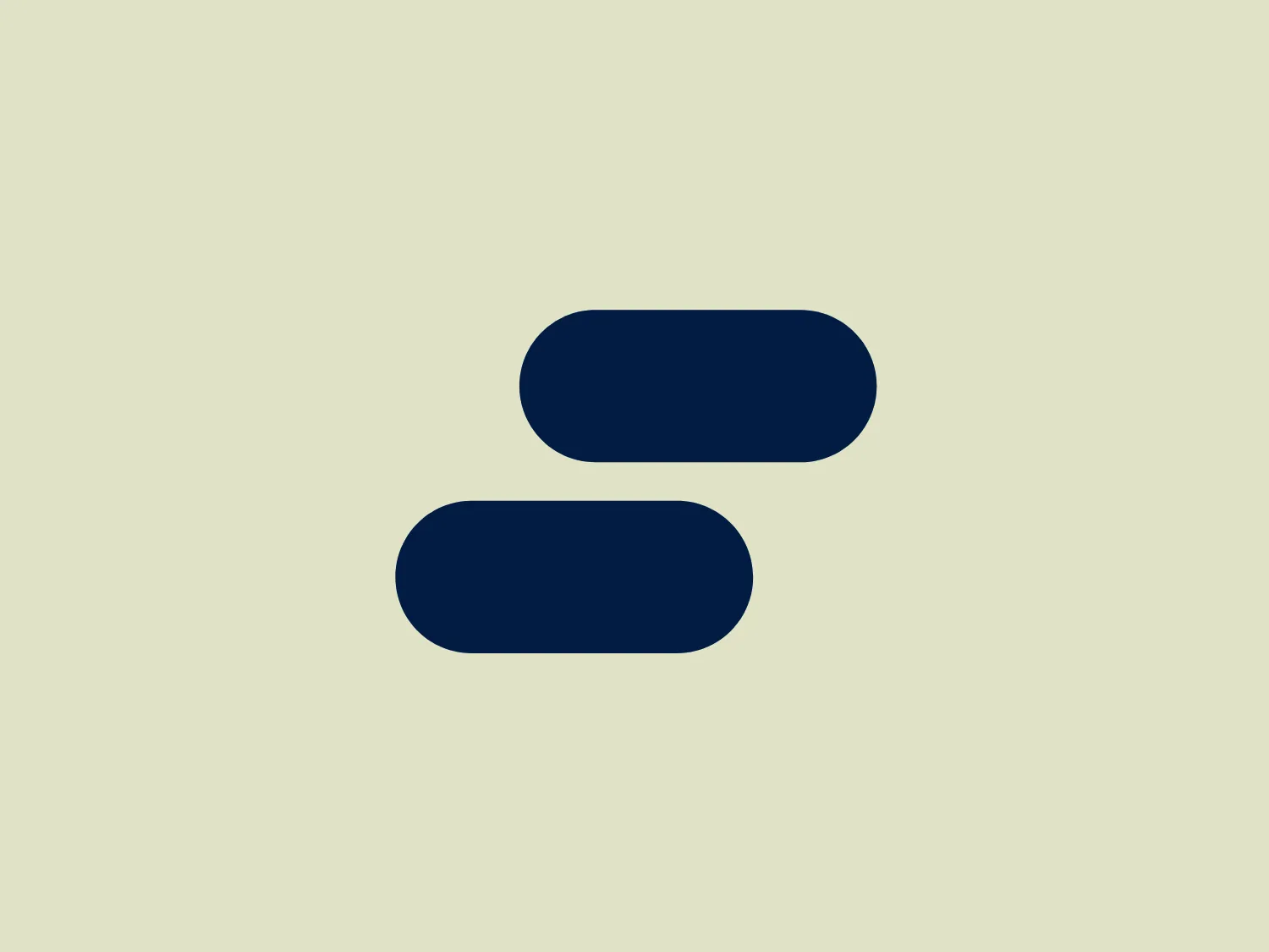 The Skedulo logo features two dark blue, pill-shaped forms, one positioned vertically above the other, aligned centrally on a horizontal axis. The shapes are uniform in size, showing a minimalist design with a clean, modern aesthetic. The deep blue gives a sense of professionalism and reliability, while the simplicity of the forms suggests accessibility and ease of recognition. The shapes are devoid of additional embellishment, which contributes to the logo’s versatile and timeless appearance.