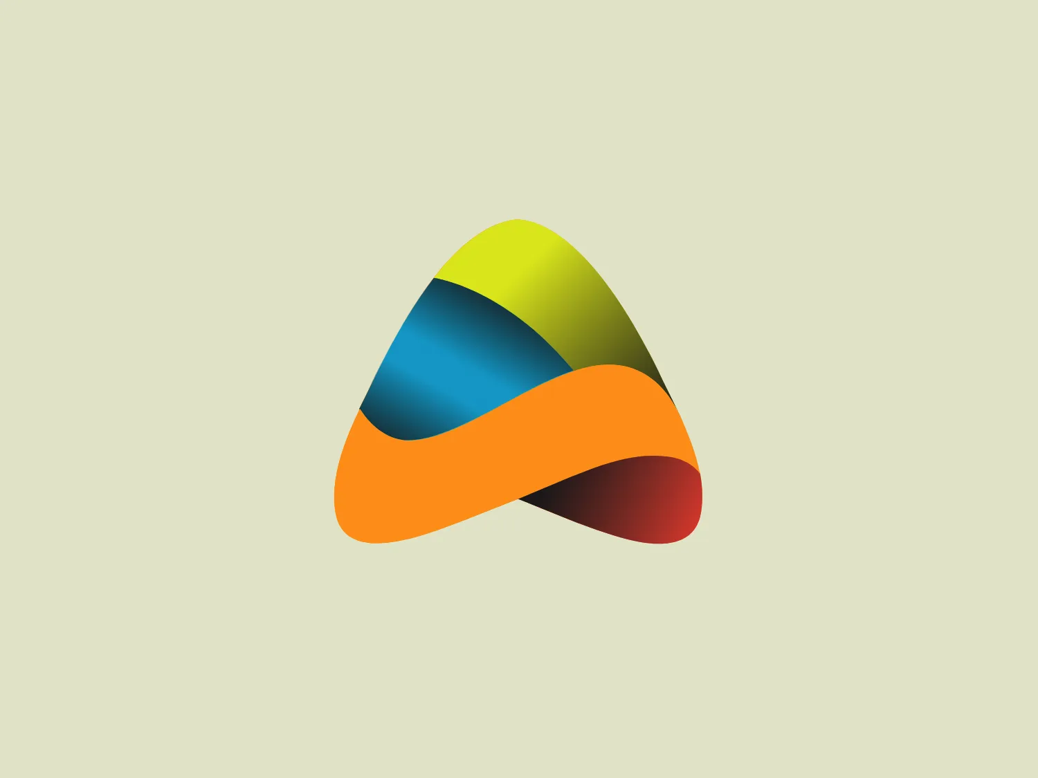The Agylia logo showcases a modern and dynamic abstract design, featuring a sleek three-dimensional triangular shape with rounded corners and a flowing motion. The color palette includes a vibrant gradient transitioning from a rich yellow at one tip to green, blue, and finally to a deep red at the base, creating a sense of energy and innovation. The glossy finish suggests motion and forward-thinking, making for a visually striking and memorable impression.