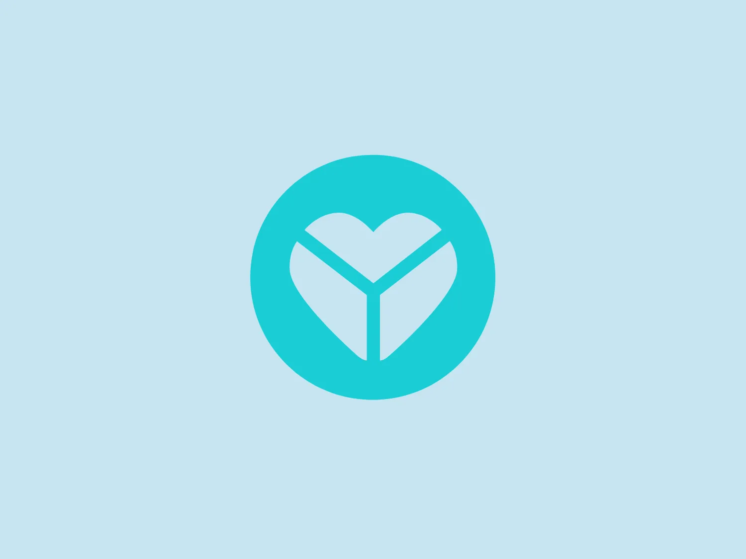 The YouCaring logo features a stylized representation of a heart encased within a circle. It utilizes negative space effectively, with the heart shape created by three solid white elements converging at the center against a vibrant teal background. The heart appears dynamic and almost bird-like, with the top portions resembling wings in ascent, suggesting freedom or uplift. The circular border encapsulates the design, giving it a contained and complete appearance. The overall aesthetic is modern, clean, and suggests themes of care, health, growth, or environmental friendliness.