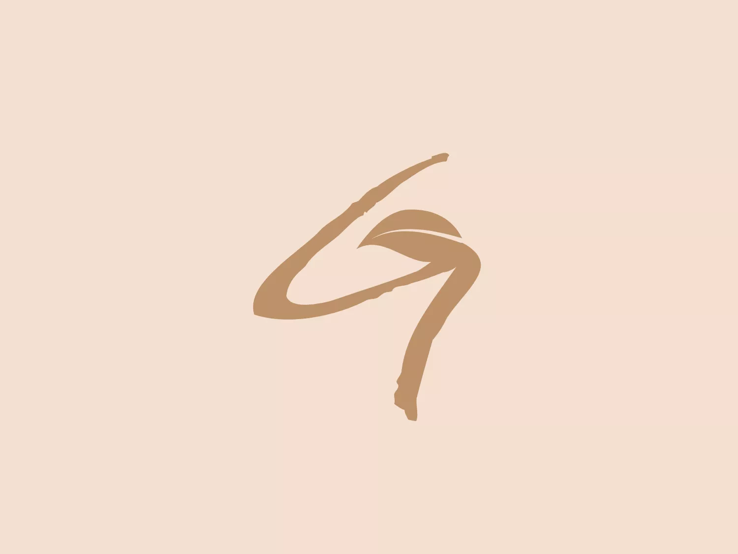 The image displays a logo consisting of an abstract, fluid shape with rounded contours, which gives it a dynamic and modern appeal. The design appears to be a stylized representation, possibly suggestive of movement or transformation. The color of the Gartziategi logo is a soft, muted shade of brown with a hint of gold, presenting an elegant and minimalistic aesthetic. Its simplicity and lack of additional elements suggest a focus on luxury or contemporary design. Considering the color and style, a background that complements its elegance without overpowering the logo would be appropriate.
