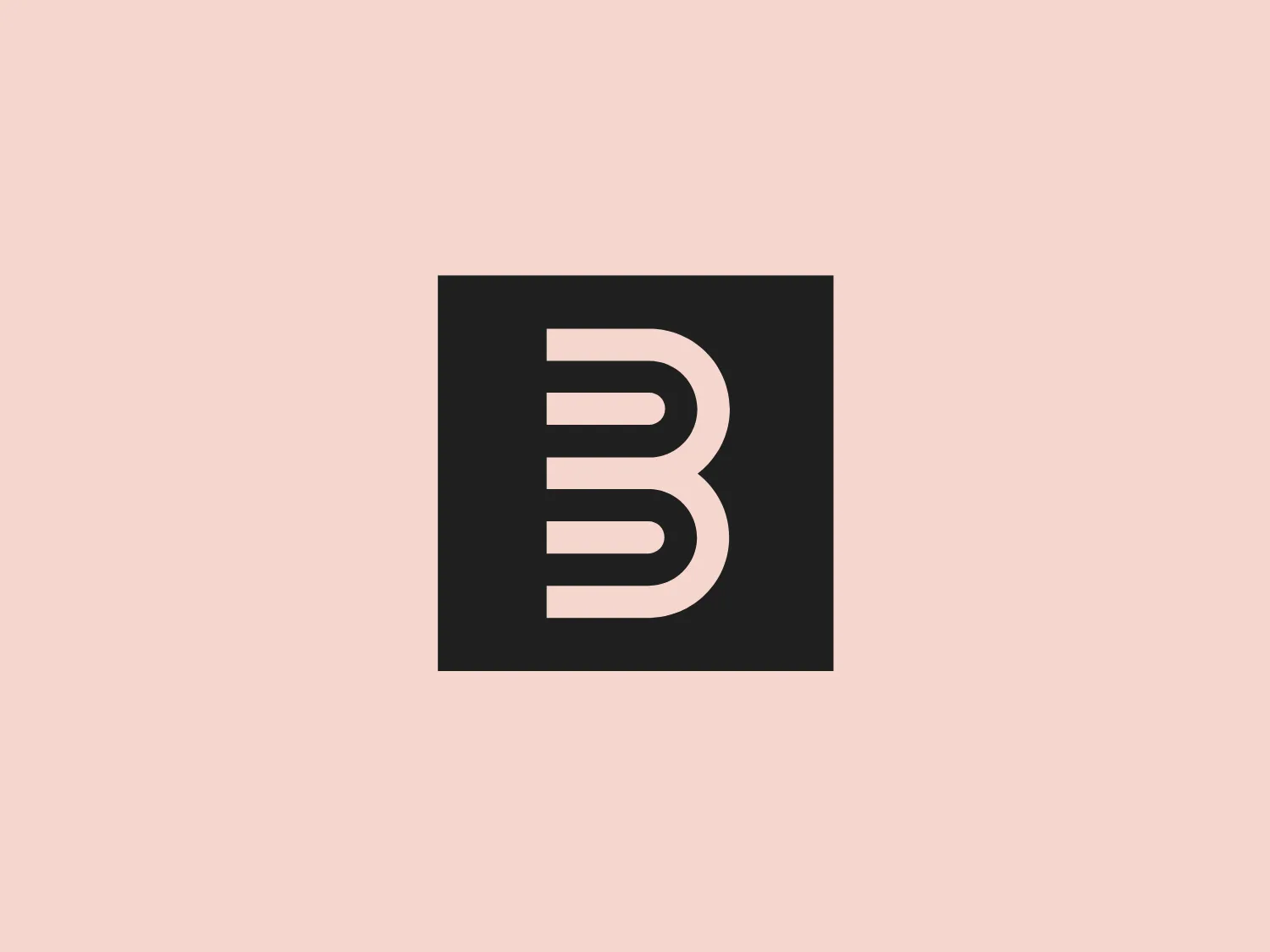 The logo featured in the image consists of a white stylized letter "B" centrally placed on a square red background. The letter "B" is designed with three parallel vertical bars that connect seamlessly to form the two loops of the letter, giving it a modern, minimalist appearance. The boldness of the lettering contrasts sharply with the background, making the BOGE logo pop. It possesses a clean, geometric aesthetic indicative of contemporary design, possibly suggesting a tech or digital brand identity.