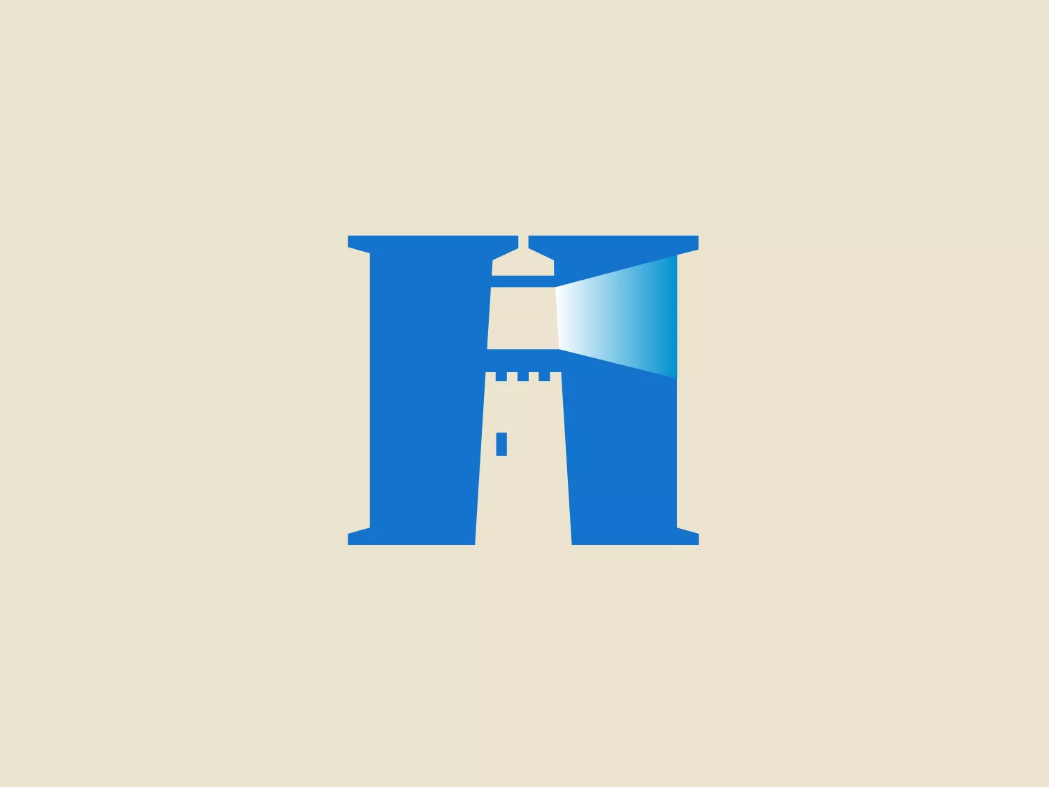 The Harbourside Place logo features a bold, uppercase "H" with a modern and minimalistic design. It is comprised of two vertical bars in a deep shade of blue, connected by a horizontal white bridge that suggests a gap or a doorway within the letter. This negative space creates a dynamic and visually interesting element, breaking the solidity of the "H" and drawing the eye to the center of the design. The corners of the letter are squared, contributing to its sturdy and strong appearance. Given the color and simplicity, a soft and light background would complement it well.