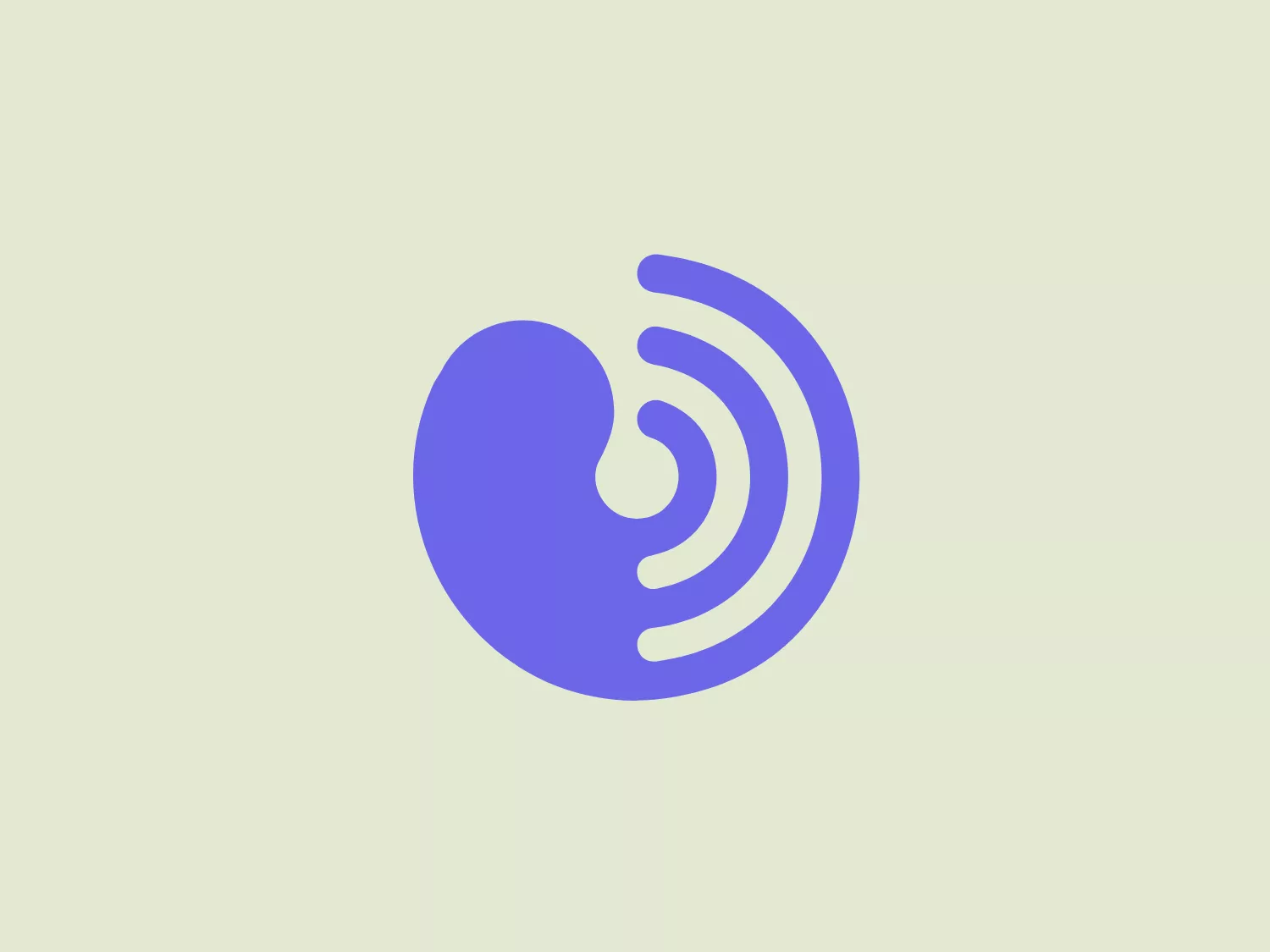 The Octella logo features a stylized design that merges a simple circular shape with curved lines reminiscent of radio waves or sound frequency patterns. It is a solid, bright shade of purple, which gives it a vibrant and modern feel. The lines create a sense of movement and connectivity, while the use of negative space within the circular form cleverly suggests a letter or a symbol. The design is clean, minimalistic and would be easily recognizable even at smaller sizes.
