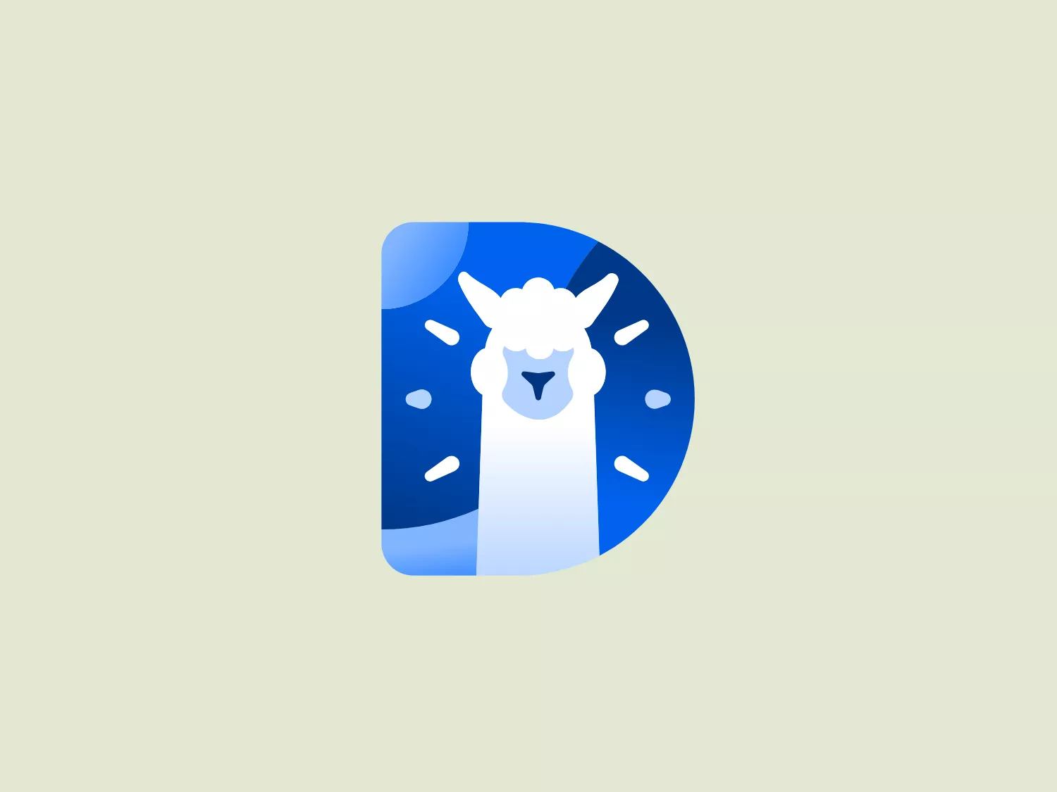 The DefiLlama logo features a stylized depiction of a llama's face and neck in a modern, minimalist design set against a geometric background. Dominated by shades of blue, the design uses white for the llama's facial features, contrasting nicely with the deeper blues. The background is a dark to medium blue gradient with abstract shapes suggesting radiance or perhaps mountains, tying in with the natural habitat of llamas. The llama's expression is neutral but friendly, with visible ears and the hint of a smile. This simplistic yet effective approach gives the DefiLlama logo a clean, friendly and approachable vibe.