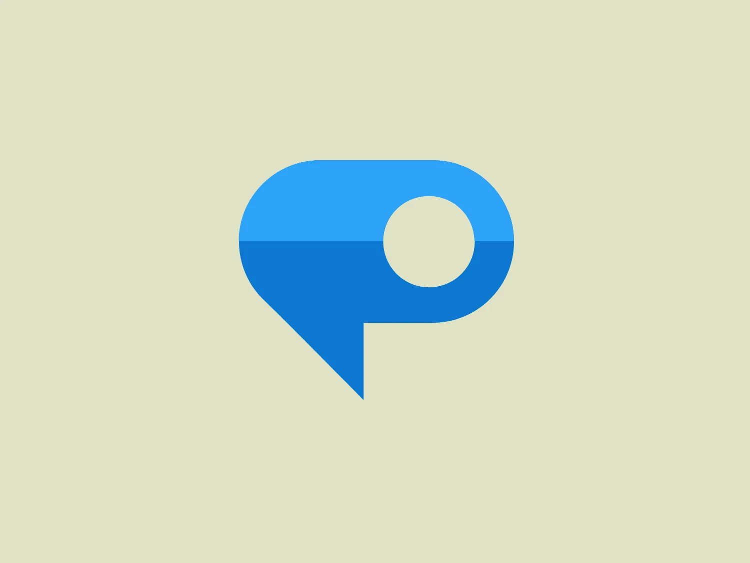 The Photoshop Blog logo is a minimalist design featuring a stylized letter P in a solid blue color with a gradient for depth. The letter is shaped into a speech bubble, symbolizing communication, with a circular void in the upper right quadrant. This modern and clean design is easily recognizable.