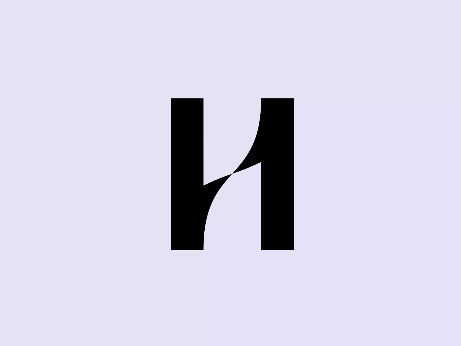 The logo presented is a black monogram consisting of two vertical bars connected at the top with a slightly diagonal line, forming a stylized letter 'H' for Hologram Sciences. It's a minimalist and modern design with a bold presence due to its solid color and lack of additional ornamentation. The thickness of the lines is uniform, giving the logo a strong and balanced feel. The simplicity of the design allows for great versatility and visibility across various mediums.