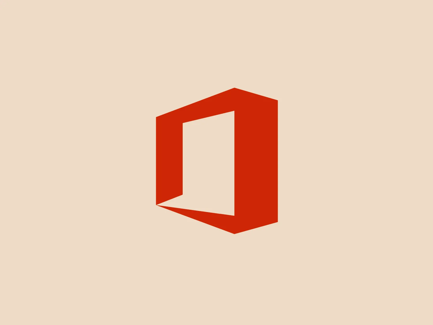 The Office logo features a modern, abstract design with a stylized, geometric shape resembling an open book or a three-dimensional letter "D." The logo's vivid orange color and flat design aesthetic with sharp angles and clean lines create a sense of depth. Its simplicity ensures versatility and easy recognition.