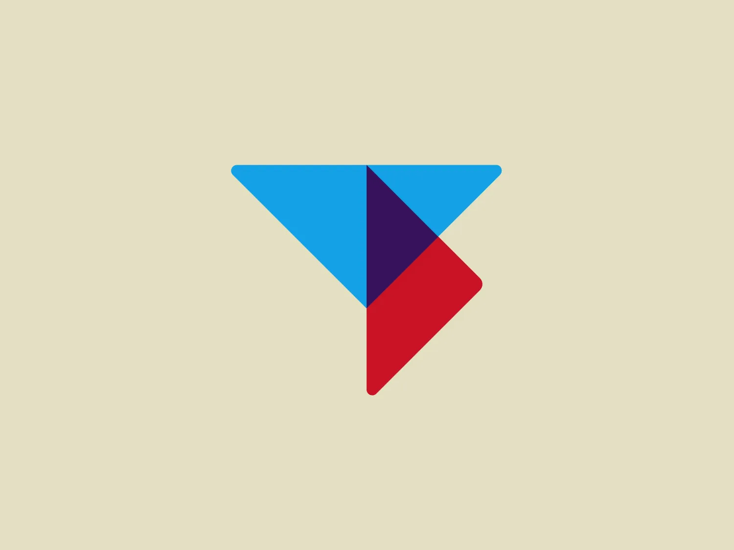 The TechnipFMC logo features a stylized triangular form composed of three distinct sections that intertwine to create the triangular shape; each section is a different color—blue on the top left, purple on the top right, and red on the bottom, with a crisp boundary where the colors juxtapose. The design has a modern and dynamic look, giving it a layered or folded appearance. It has a flat design aesthetic without gradients or shadows, adhering to modern minimalist sensibilities.