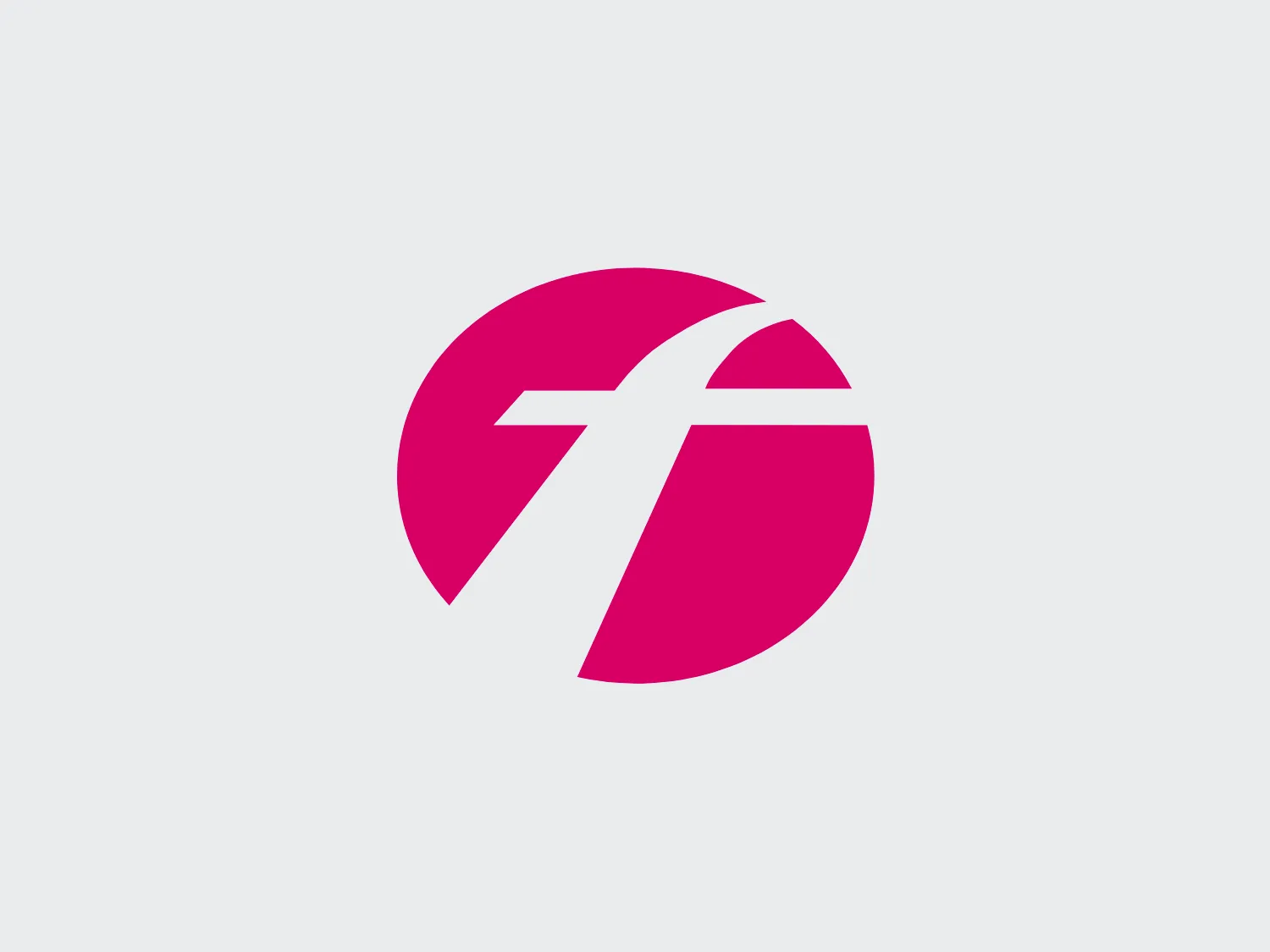 The First Group logo features a modern and dynamic design with a stylized letter "F" in vibrant magenta. Composed of sharp angles and a circular backdrop, the logo exemplifies a sleek and contemporary aesthetic.