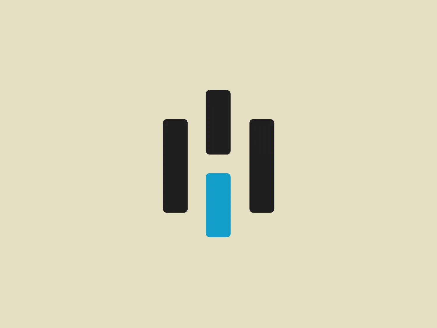 The Honk logo presents a stylized representation of a bar chart or levels adjustment icon, commonly associated with analytics, sound control, or adjustments in a technical context. It features three vertical rectangles of different heights aligned side by side, with the central rectangle colored in a bright cyan or aqua blue, contrasting against the black color of the other two rectangles. The design is minimalist, employing clean lines and solid, flat colors to convey a sense of modernity and simplicity. The rectangles are evenly spaced and appear to present a crisp, vector-based design, suitable for both digital and print media.