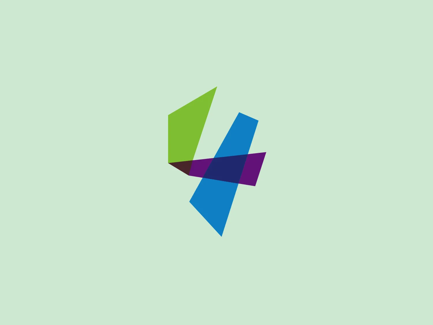 The 4 Change Energy logo features a modern, abstract design made up of four polygons that intersect and overlap each other, creating a dynamic and three-dimensional appearance. The polygons are rendered in bold, vibrant colors—green, blue, purple, and a dark shade that could either be a deep purple or black, depending on the lighting. There's an interplay of light and dark hues, which enhances the depth and complexity of the design. The overall aesthetic is sleek and contemporary, with a sense of movement and connectivity implied by the interlocking shapes. The logo could represent technology, innovation, or networking due to its interconnected structure and forward-leaning angles.