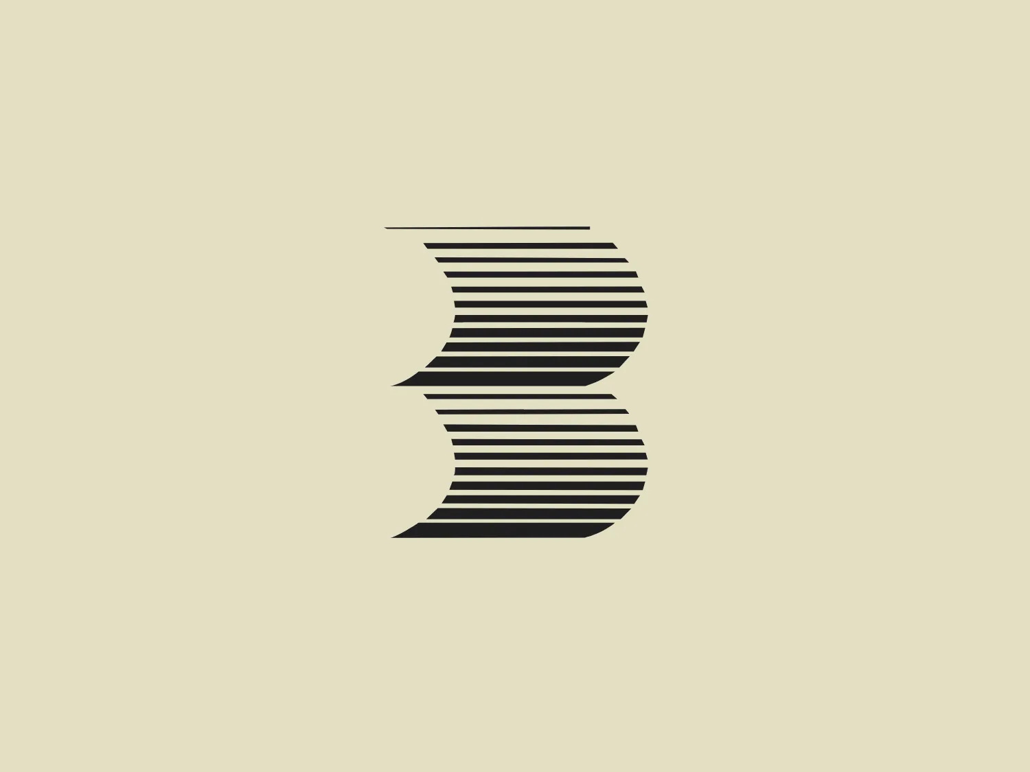 The Print Three logo is an abstract design featuring red horizontal stripes with varying lengths that form the shape of the letter 'B'. The stripes near the center are longer, while those at the edges are progressively shorter, creating a sense of depth. The vibrant red color contrasts with the white spaces between the stripes, defining the overall shape and giving the design a modern and dynamic aesthetic. The logo is bold, simple, and likely to be memorable.