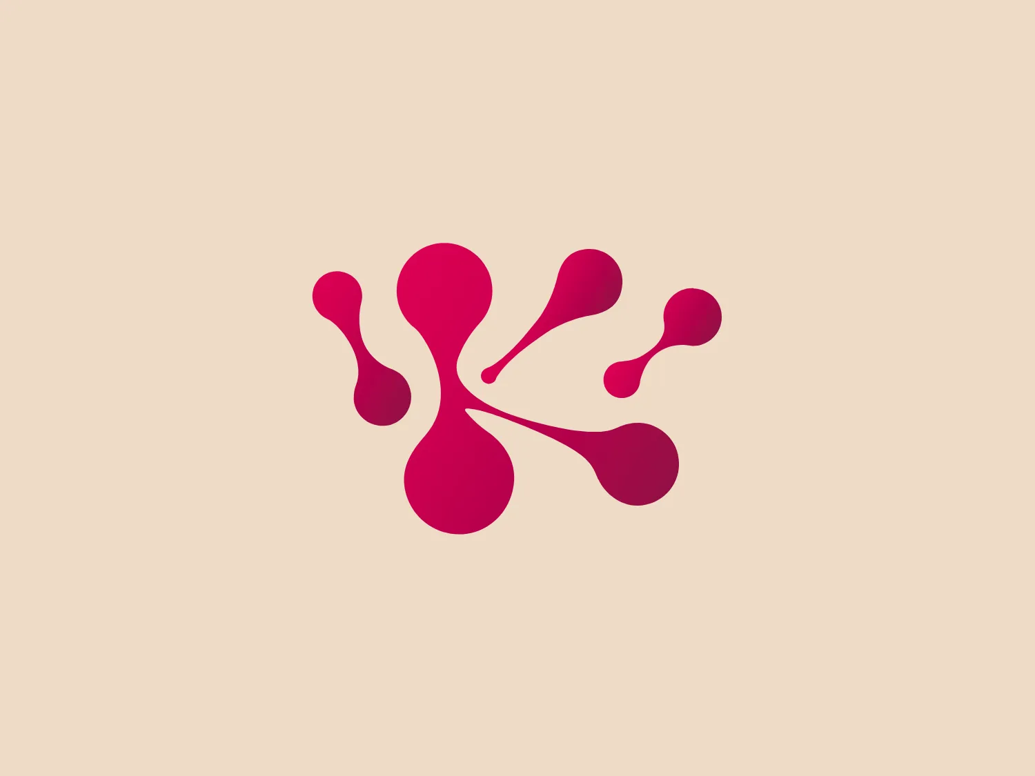 The Kareclinic logo features an abstract, organic design consisting of multiple rounded shapes that converge into a central point, somewhat resembling a blooming flower or a splash of liquid. The main color is a vibrant shade of magenta. The overall aesthetic is modern and dynamic, with the shapes creating a sense of movement and energy. The shapes culminate in a fluid symmetry that gives it a balanced yet playful appearance. Given the vivid magenta color of the Kareclinic logo, a background that complements without competing would be ideal.