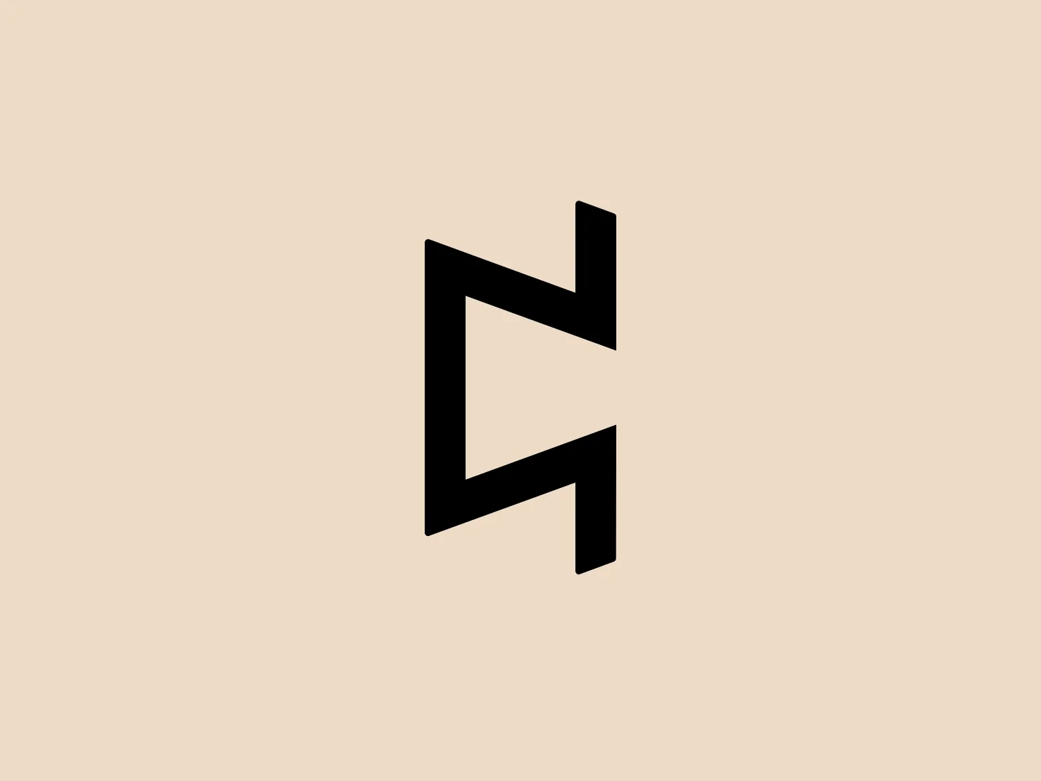 The Cognitect logo features a bold, geometric design composed of straight lines and sharp angles, resembling an abstract letter 'N' with a unique cut or notch on the right side creating a dynamic sense of movement. It is monochromatic, using a stark black color that stands out with its solid fill and no gradients or additional colors, which gives it a modern and versatile appearance, capable of being versatile across various mediums.