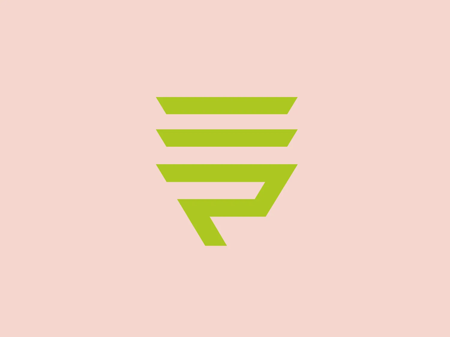 The Penkert logo is a stylized, abstract image shaped like a green tornado or funnel with dynamic lines and a sense of movement. It is composed of seven horizontal, olive-green stripes that are evenly spaced and decrease in length as they spiral downward, creating a tapering effect. The design is modern, clean, and conveys a sense of energy or flow. There's a sharp turn at the bottom, which gives the image a definitive base and suggests stability amidst the motion. Given the logo's green shade and movement, a complementary but calm background would be beneficial, so a light and muted backdrop is ideal.