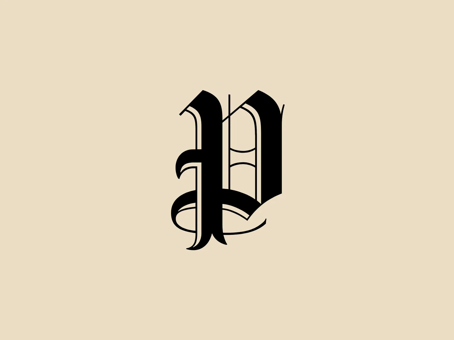 The Virginian-Pilot's logo boasts a monochrome palette with black stylized letterforms against a white background. It presents an elegant and fluid combination of characters reminiscent of script or calligraphic typography. The design incorporates intricate thick and thin strokes, elongated serifs, and sweeping curves that exude a sense of movement and harmony.