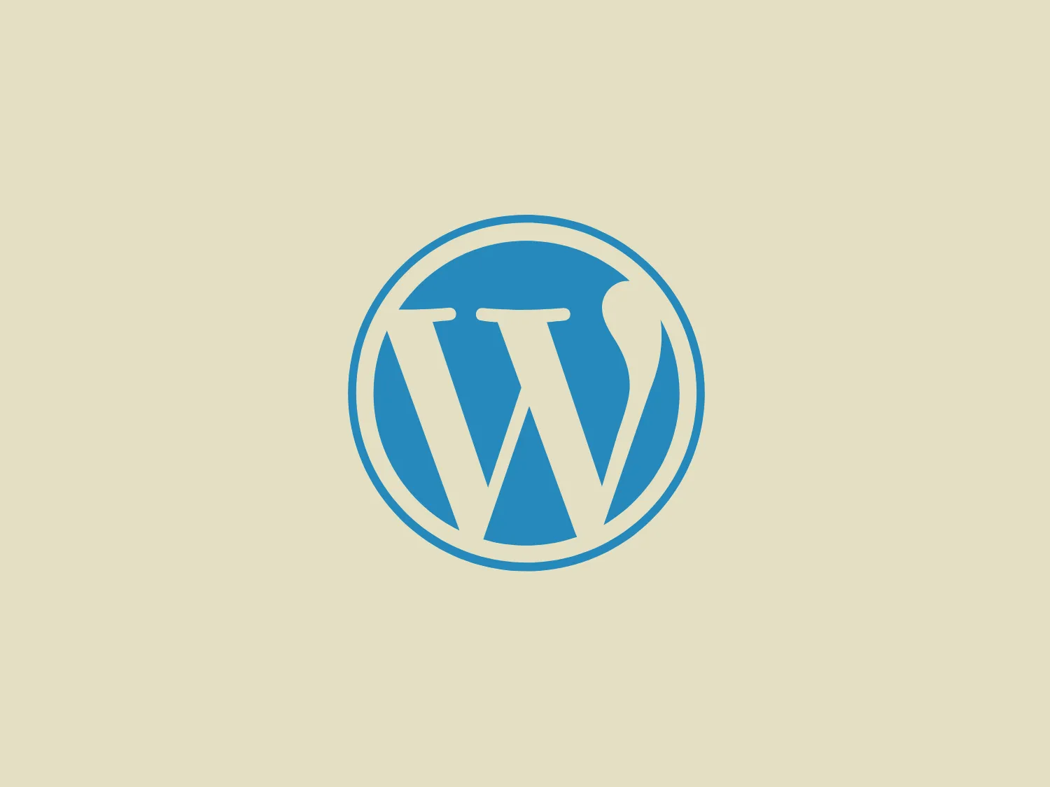 The image depicts the WordPress logo, consisting of a simple, stylized letter "W" in white, overlaid on a light blue circular background that forms a distinctive mark within a darker blue border. The logo adopts a clean and modern sans-serif typeface, with the "W" exhibiting bold, flowing curves that dip below the baseline, giving it a dynamic and approachable look. The circular emblem reinforces community and continuity. The contrast between the white "W" and the blue backdrop makes the WordPress logo pop, while its minimalistic design ensures versatility and easy recognition.