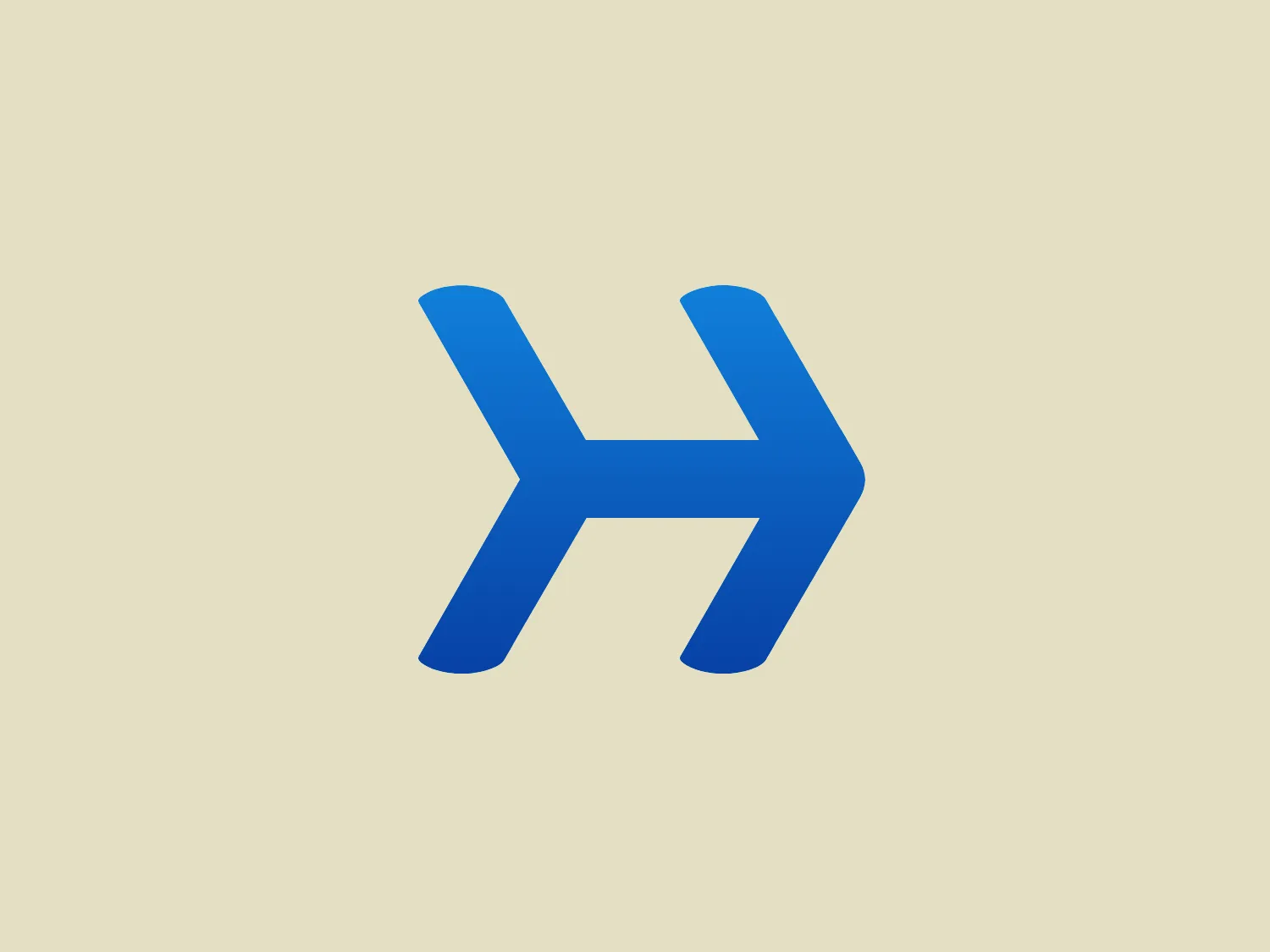 The logo in the image for Howcast features a stylized letter 'H', composed of two vertical bars connected by a slanted, central bridge that unites the two sides in the middle, creating a sense of forward motion. The design is modern and minimalistic, showcasing a gradient of blue tones that transition from a deep azure at the top to a lighter sky blue at the bottom, highlighting the dynamic angle of the centerpiece. The design conveys a sense of innovation and approachability, with soft curves at the end of each bar adding a friendly touch to the otherwise sharp geometric design. Given the color scheme of the Howcast logo, a light and neutral background would complement it well.
