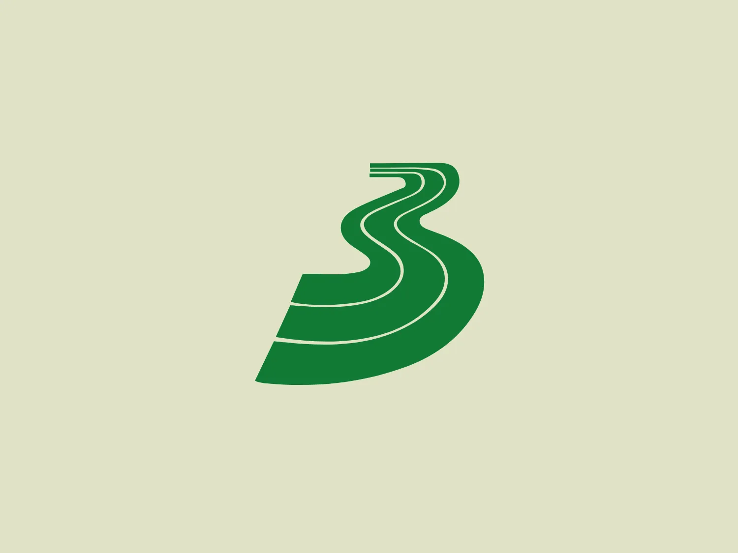The Three Rivers District Council logo features a sleek, abstract design with three ribbon-like shapes in varying shades of green. These shapes flow together to form a stylized letter "S", creating a modern and organic feel. The smooth transition of green shades adds depth and movement to the design, while its minimalistic approach allows for versatile branding applications.