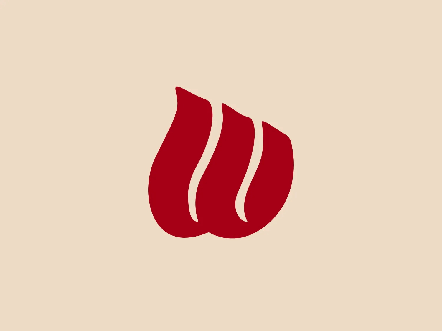 The logo for Wesley Healthcare features three stylized red flames or petals, forming a dynamic and organic shape. The deep red color exudes energy and passion, while the identical shape and size of the flame elements create a sense of uniformity and balance. The minimalist design, devoid of text or embellishments, lends adaptability and recognizability. The smooth curves of the flames and their interconnected points in the center convey a modern and interconnected appeal.