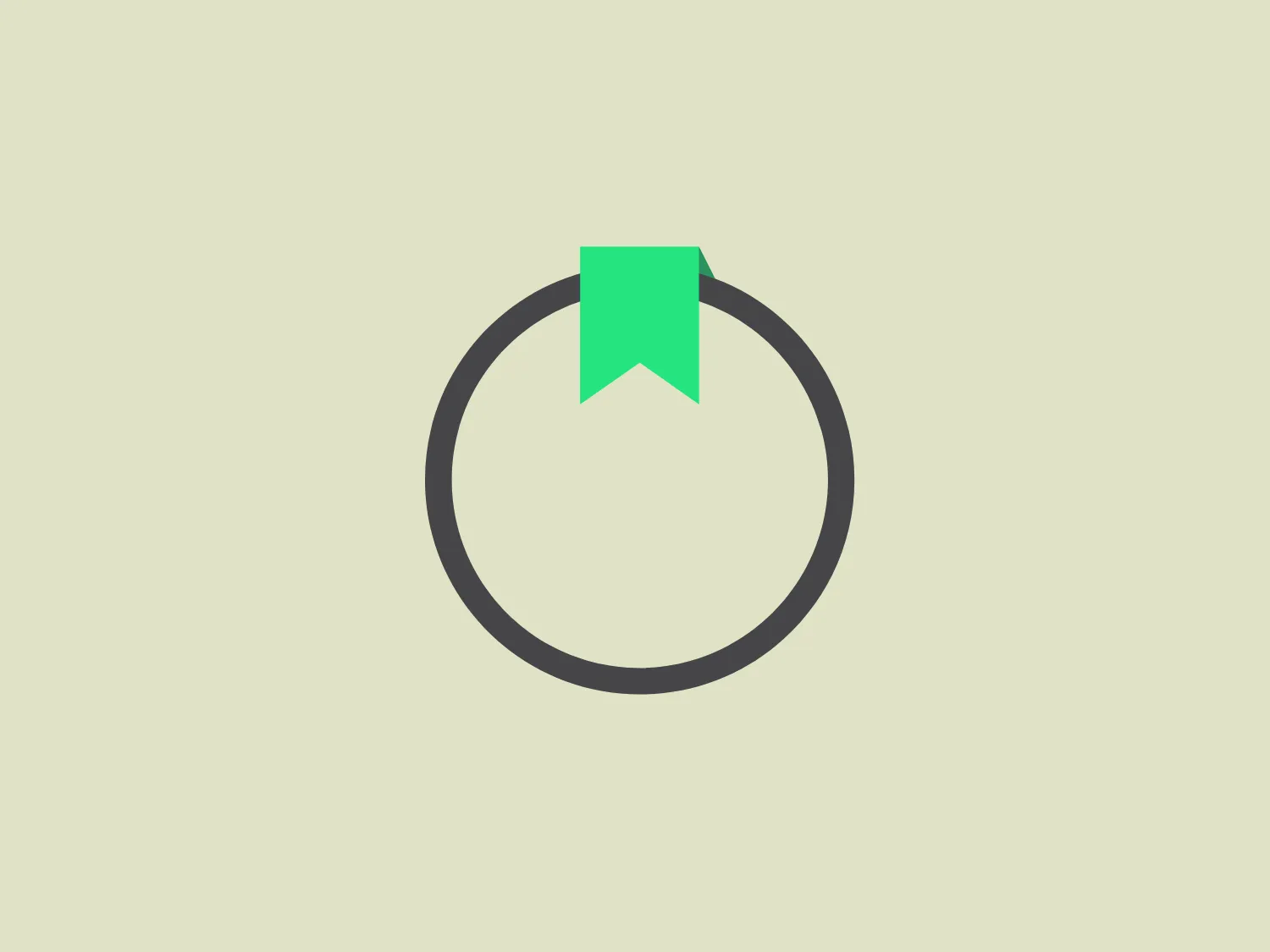 The Odilo logo is a minimalist design featuring a gray circle with a neat, green bookmark ribbon attached to the top. The bookmark ribbon has a flat design and a slightly darker green border, creating a subtle depth. The overall aesthetic is modern, clean, and easily recognizable, with an emphasis on simplicity, basic geometric shapes, and a limited color palette. The gray and green combination suggests a professional, yet approachable brand identity.