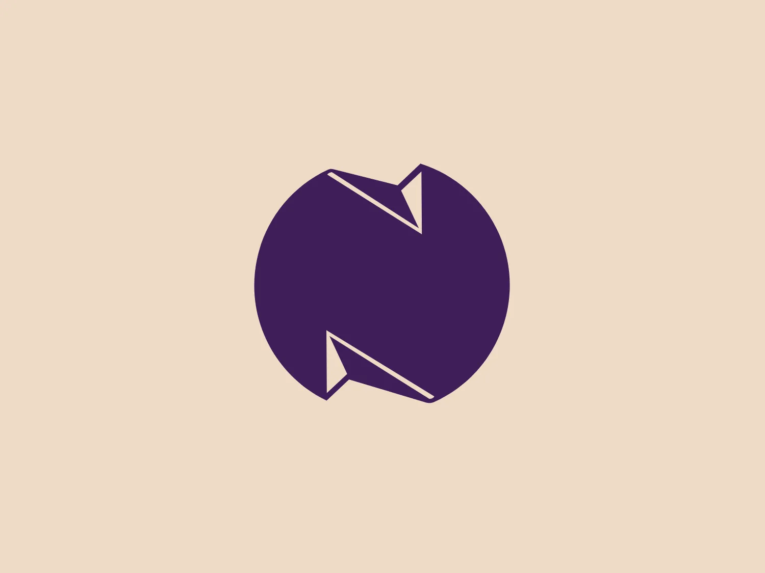 Nucleus Medical Media's logo features a circular shape with three distinct arrows pointing clockwise, creating a sense of movement or cycle within the circle. The arrows are stylized with sharp, straight lines and smooth curves, giving the design a dynamic and modern appearance. The logo is monochromatic, with the elements rendered in a deep, rich purple color that suggests sophistication and creativity. Notably, the negative space between the arrows forms a triangular shape in the center of the circle, adding an additional layer of visual interest to the design. Considering the deep purple hue of the logo, a light and neutral background color would complement it well.