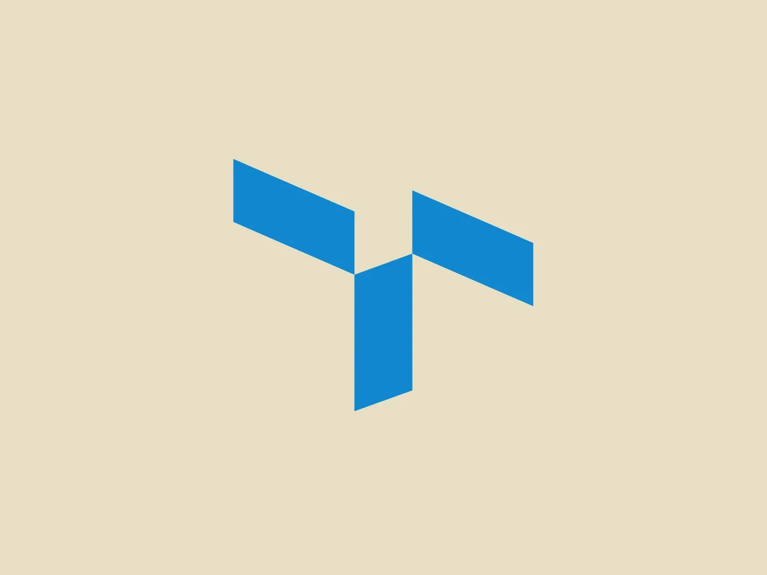 The Türksat logo is a stylized, abstract representation of the letter "T" composed of three geometric shapes that appear as elongated rectangles with their shorter ends connected at the center. The design embodies a sense of motion and dynamism as the rectangles are not perpendicular to each other but are angled, suggesting a rotational or swiveling movement around the pivot point. Rendered in a bold, flat shade of sky or cerulean blue, the logo exudes a modern, clean, and tech-savvy feel. The blue color is vivid and would stand out against a light, neutral background. Considering the tone of the logo and the available hex color options, a subtle and calming background that would complement without overwhelming it would be advisable.