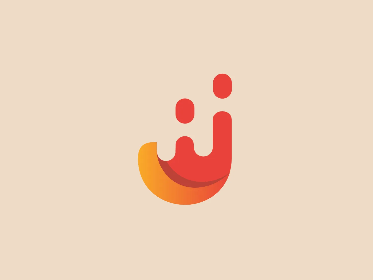 The Juicer logo features a modern and abstract design, with a fluid shape that resembles a splash or a dynamic liquid form. It consists of a gradient of warm colors transitioning from a rich, deep red at the top to a vibrant orange at the bottom. Three rounded dots of varying sizes float above the main shape, suggesting bubbles or droplets, and adding a sense of movement to the logo. The overall design aesthetic is playful, energetic, and would likely appeal to a youthful audience or signify a creative and innovative brand. Given the warm tones of the logo, a background color that complements it without competing for attention would be appropriate.