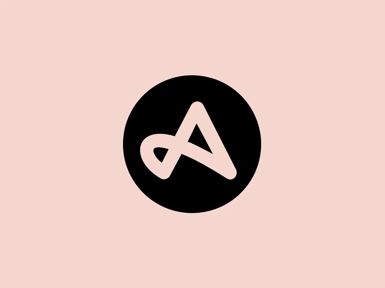 The logo showcases a stylized white letter "A" against a black circular background, forming a sleek and modern design. The letter's fluid and harmonious curves create a sense of motion, providing a minimalist and contemporary appearance for Adjust.