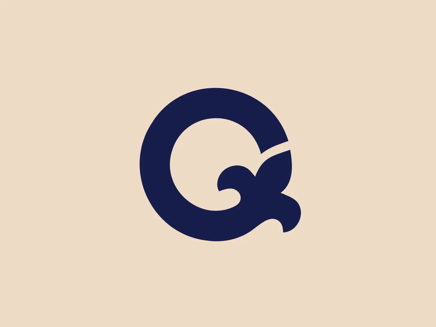 The Parti Québécois logo features a stylized letterform, combining elements symbolizing the letters 'a' and 'e' in a fluid, continuous design. The bold, dark blue color, soft curves, and singular sharp edge create a modern and sophisticated look. The negative space forms a circular void in the center, offering an intriguing visual dynamic that guides the eye around the shape. For enhanced visibility, a contrasting yet subtle background color is recommended.