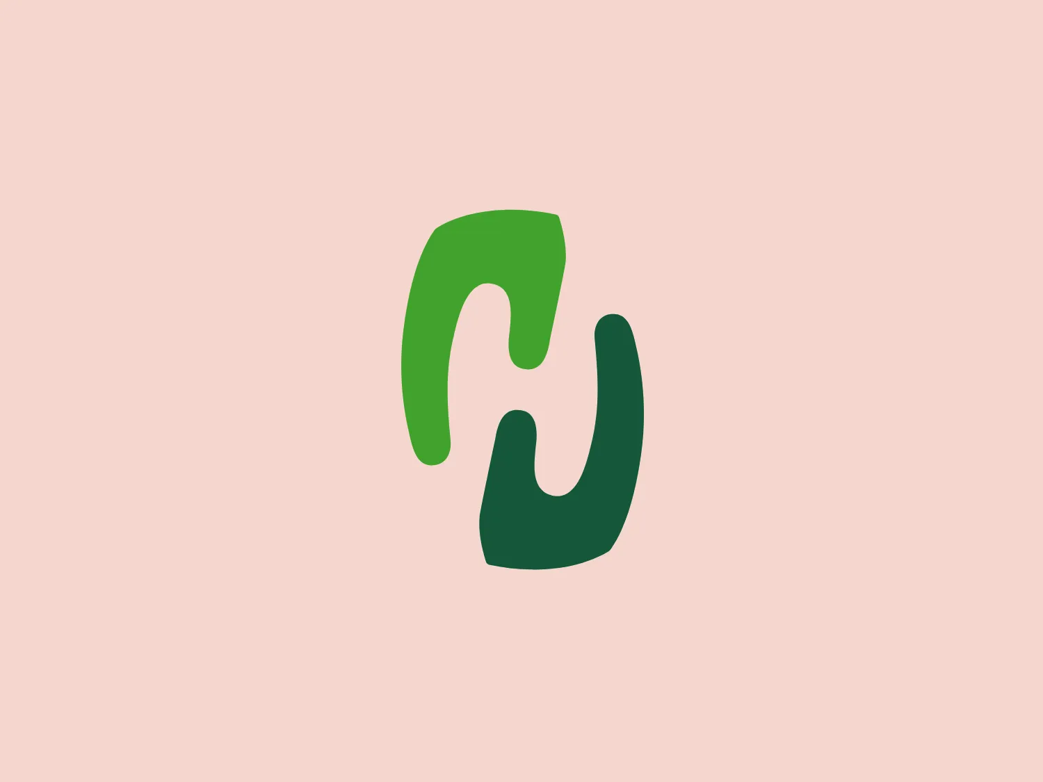 The Helios Health logo is a stylized abstract mark composed of three interlocking shapes, creating a sense of motion and connectivity. The color palette consists of two shades of green, transitioning from a vibrant top to a darker bottom, suggesting growth and vitality. The logo's fluid lines and curves give it an organic and natural feel, while also conveying a professional and contemporary impression.