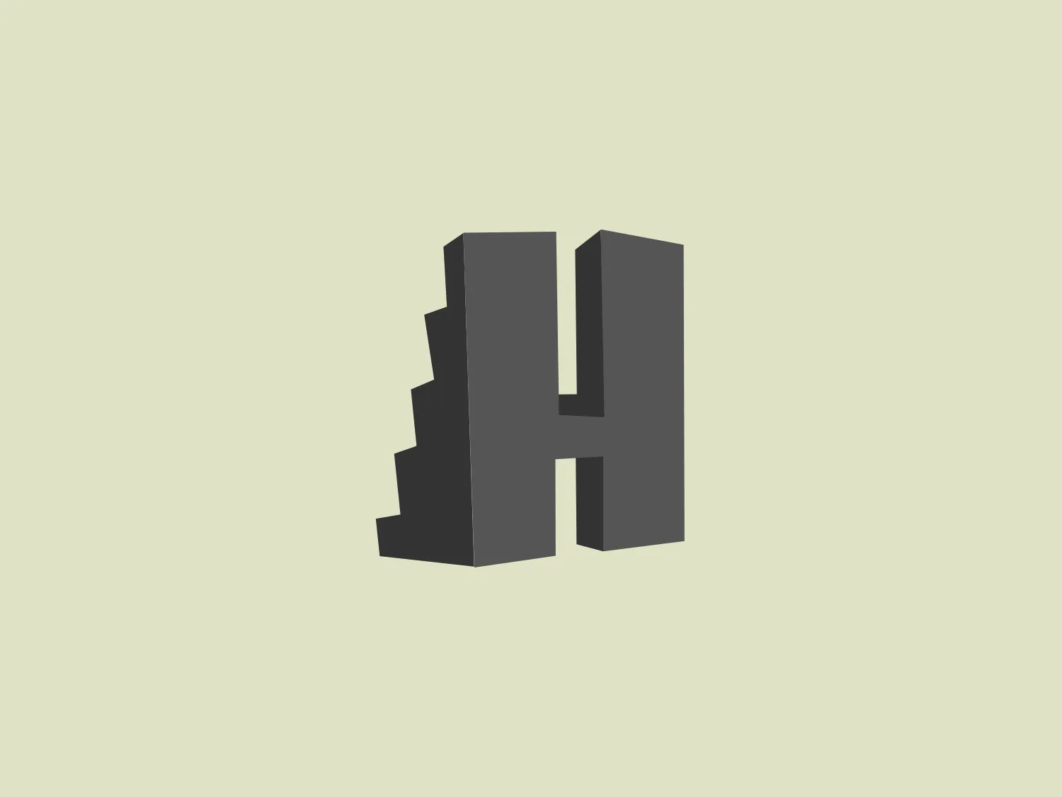 The Hartford Promise logo features a stylized letter 'H' designed with a 3D effect, giving it a dynamic look. The letter is bold and upright, composed of two vertical bars connected in the middle, with the left bar having nine steps that resemble a staircase leading up to the top. This staircase effect adds a sense of progress or ascension. The color scheme is a dual-tone of vibrant green shades, with the left part in a darker green, adding depth, and the right part in a lighter green that appears to be illuminated from the top right, creating a sense of light and shadow. The overall aesthetic is modern, clean, and suggests growth or building. Considering the bold and green nature of the Hartford Promise logo, a subtle yet contrasting background color would complement it well.