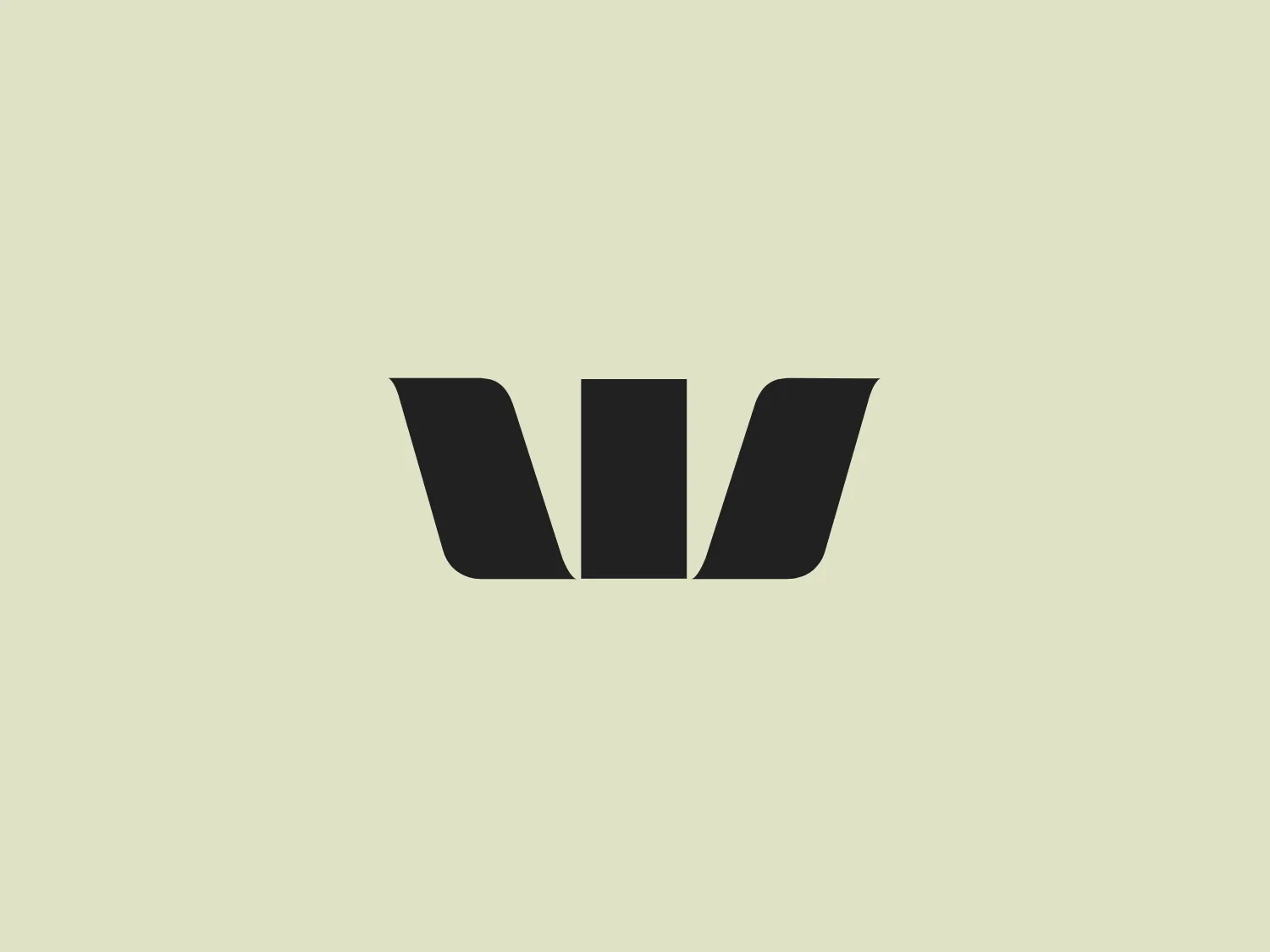 The image showcases a bold, graphic logo consisting of a stylized letter "W" that appears to be a combination of the characters "W" and "V". The Westpac Group logo is rendered in a bright, solid red color against a plain white background, conveying a sense of vibrancy and energy. The design is geometric, with sharp angles and straight lines creating a sense of symmetry and structure. The central part of the logo slightly dips downward, forming a valley or notch that emphasizes the merging of the two characters into a single, cohesive element. The overall aesthetic is modern, clean, and dynamic, suitable for various branding and identity purposes.
